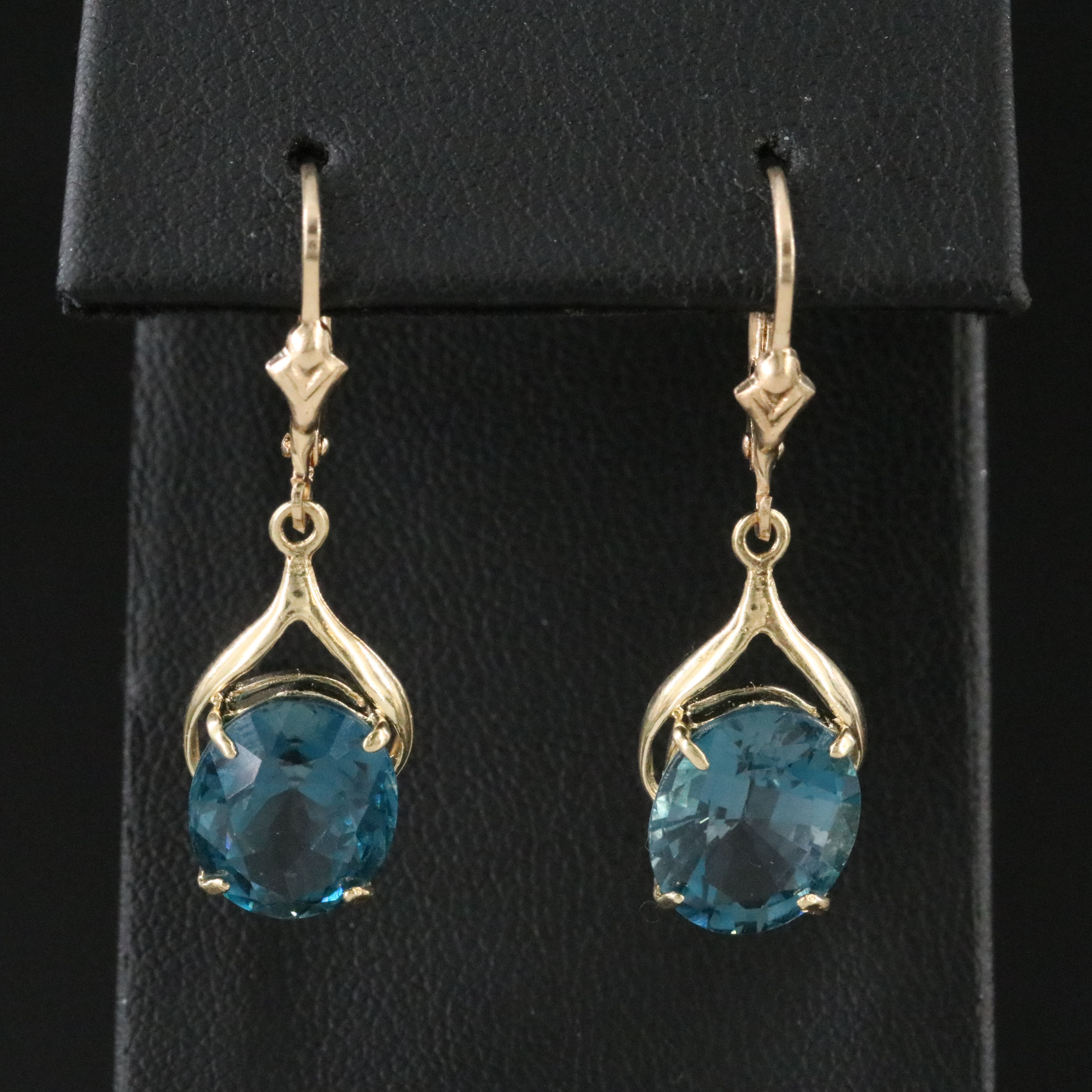14K London Blue Topaz Drop Earrings