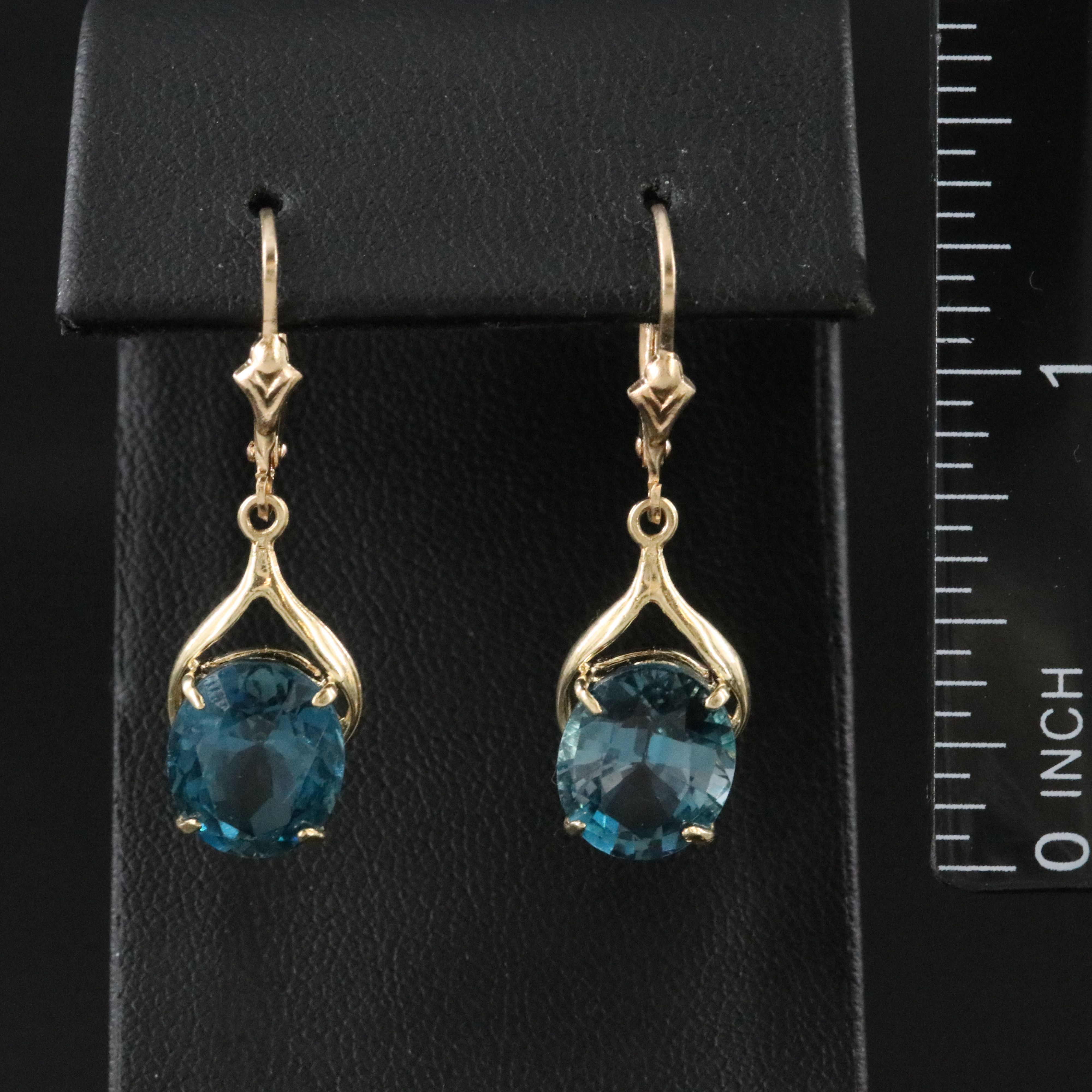 14K London Blue Topaz Drop Earrings