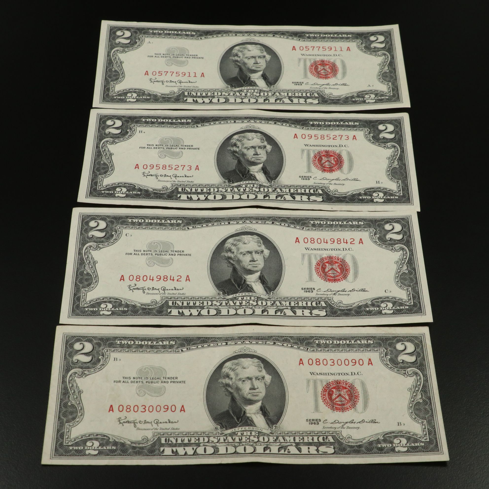 Forty-Nine $2 Red Seal United States Notes, Series 1963