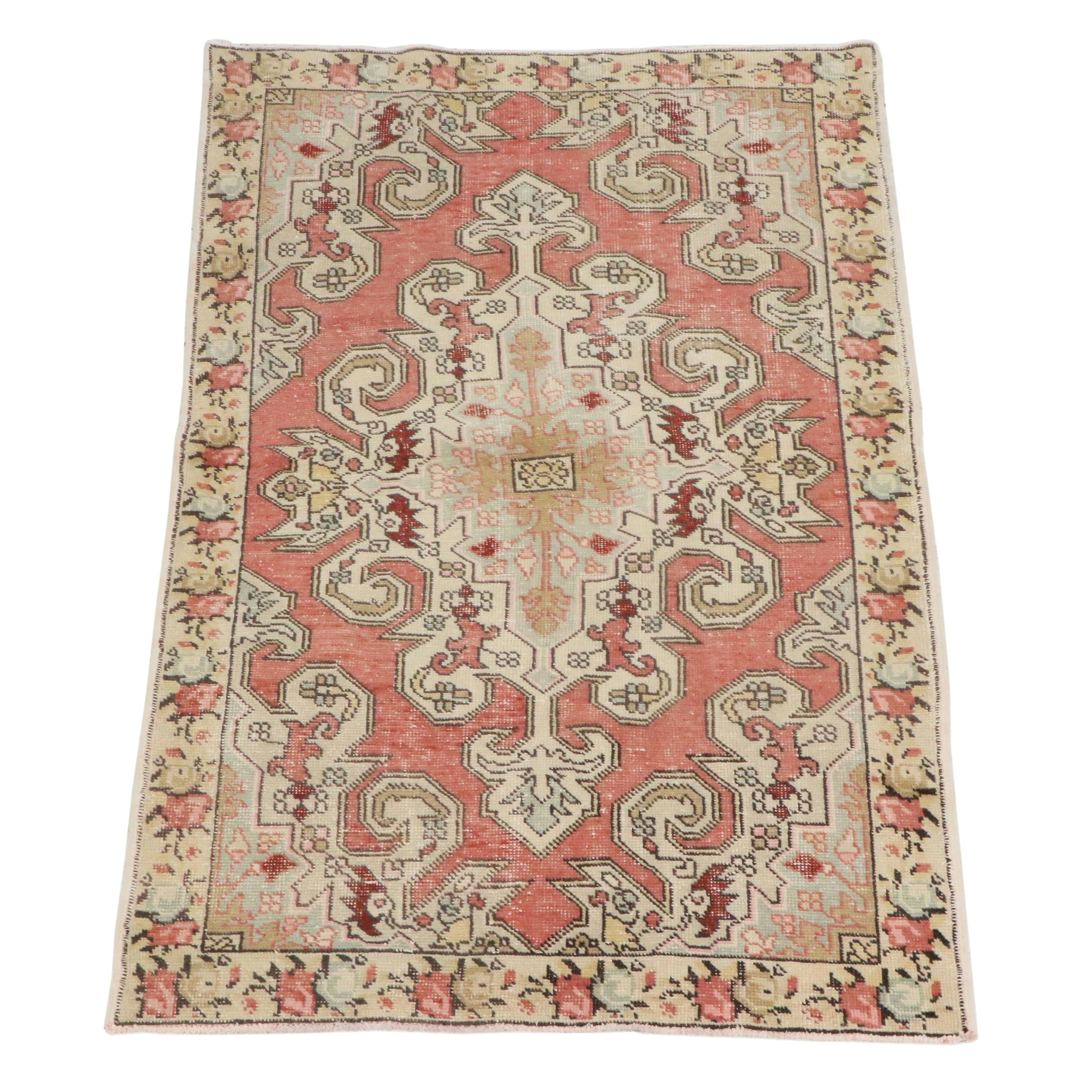 4'5 x 6'11 Hand-Knotted Turkish Oushak Area Rug