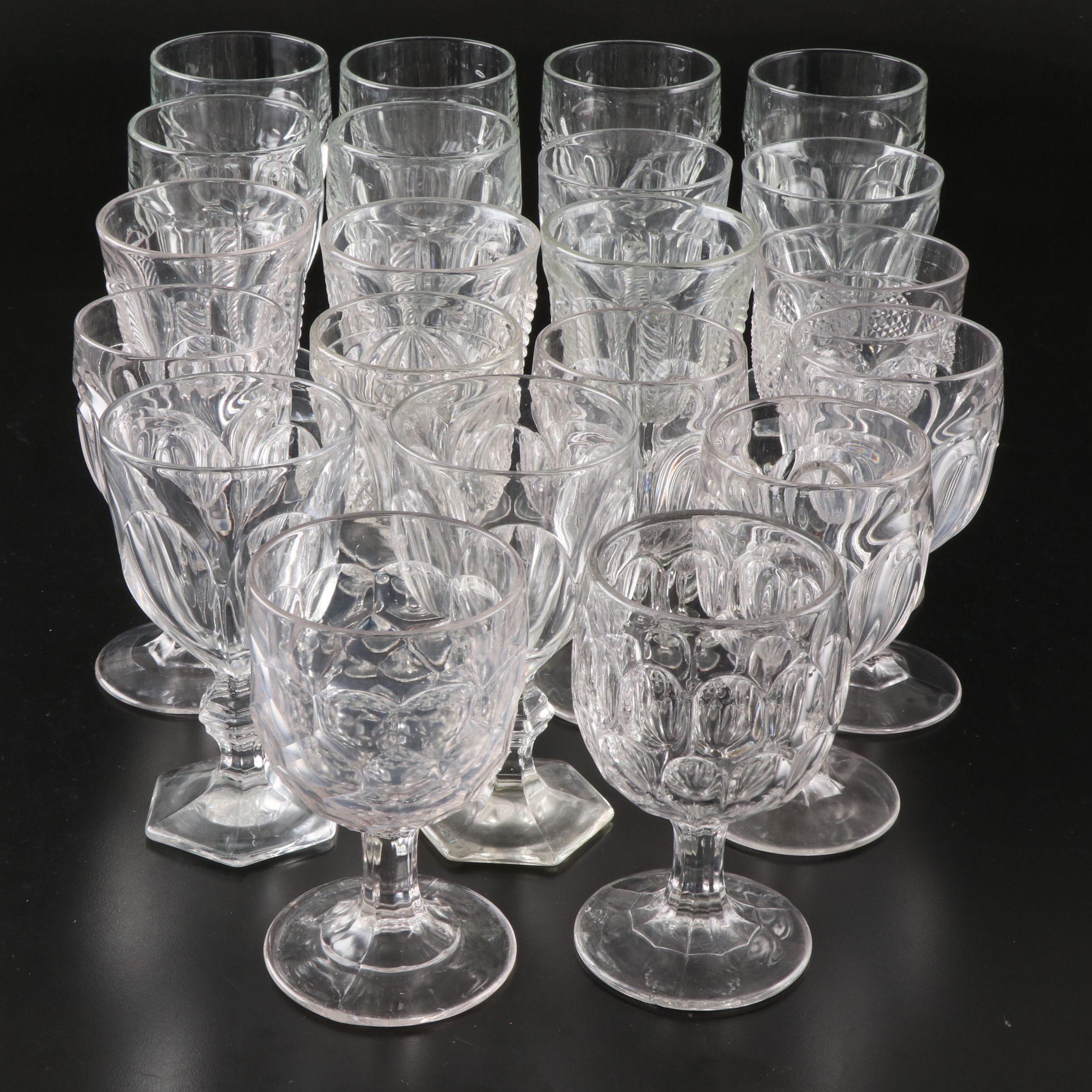 Libbey "Gibraltar Clear" and Other Glass Water Goblets