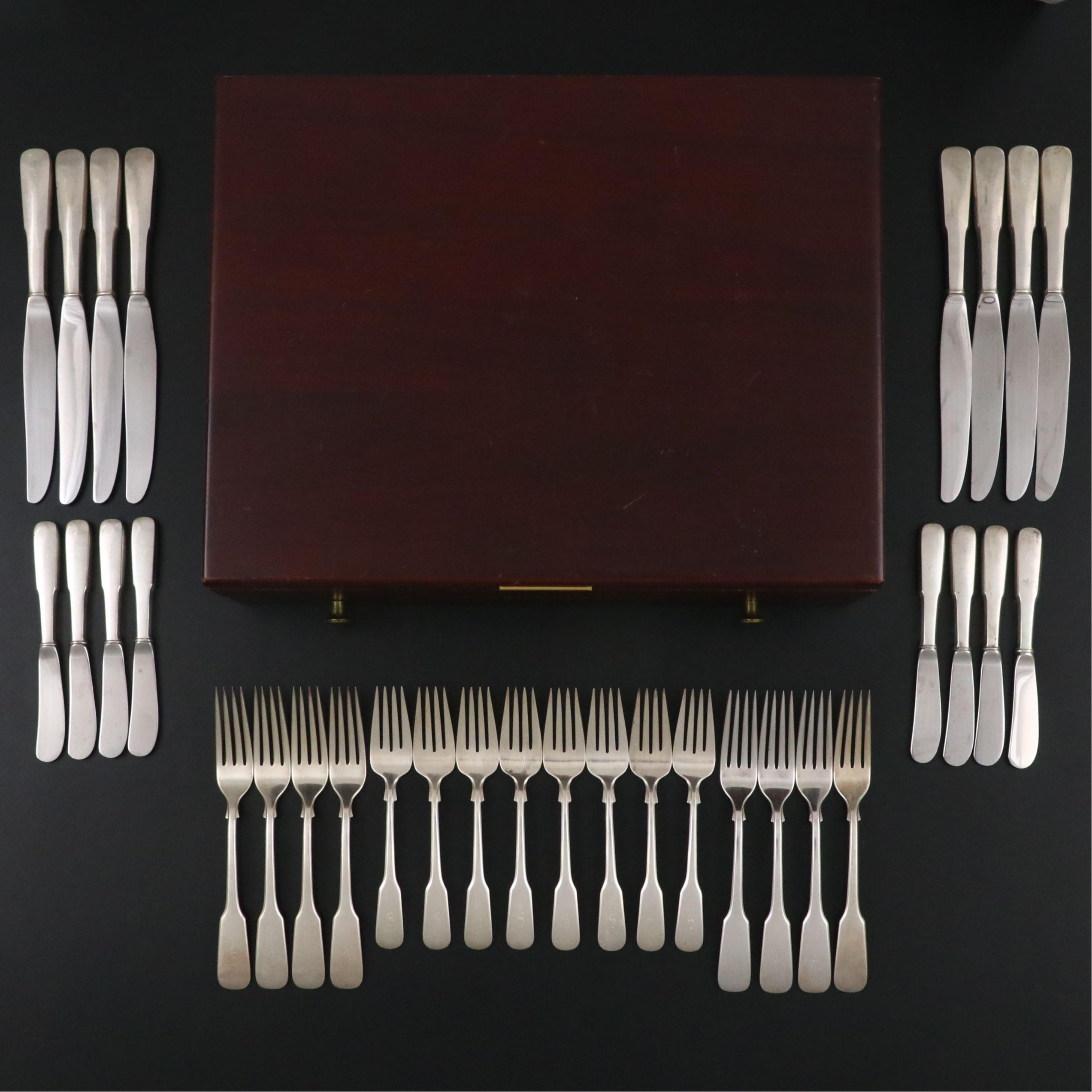 International "1810" Monogrammed Sterling Silver Flatware