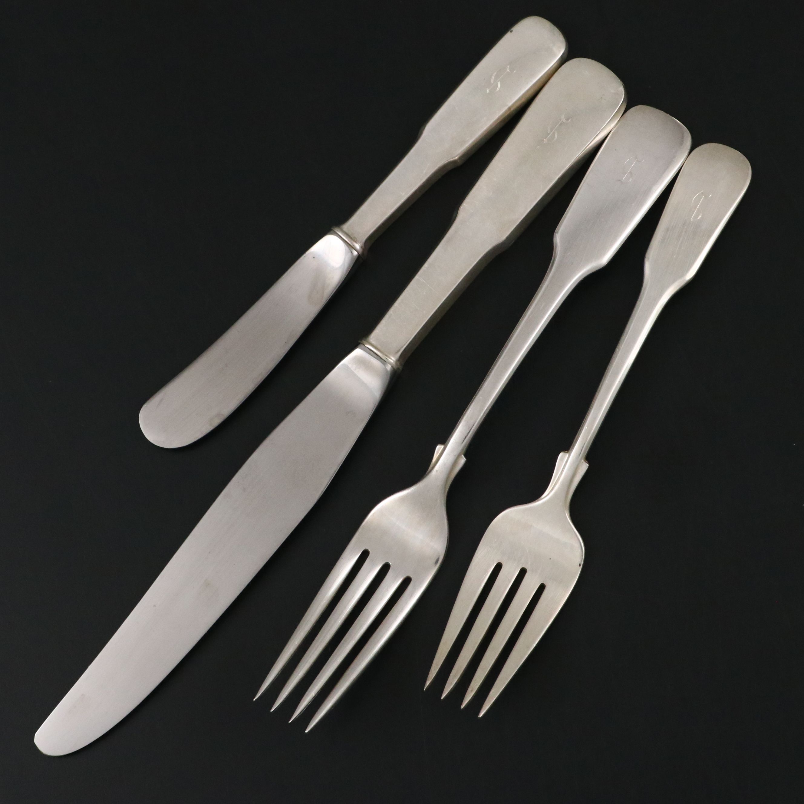 International "1810" Monogrammed Sterling Silver Flatware