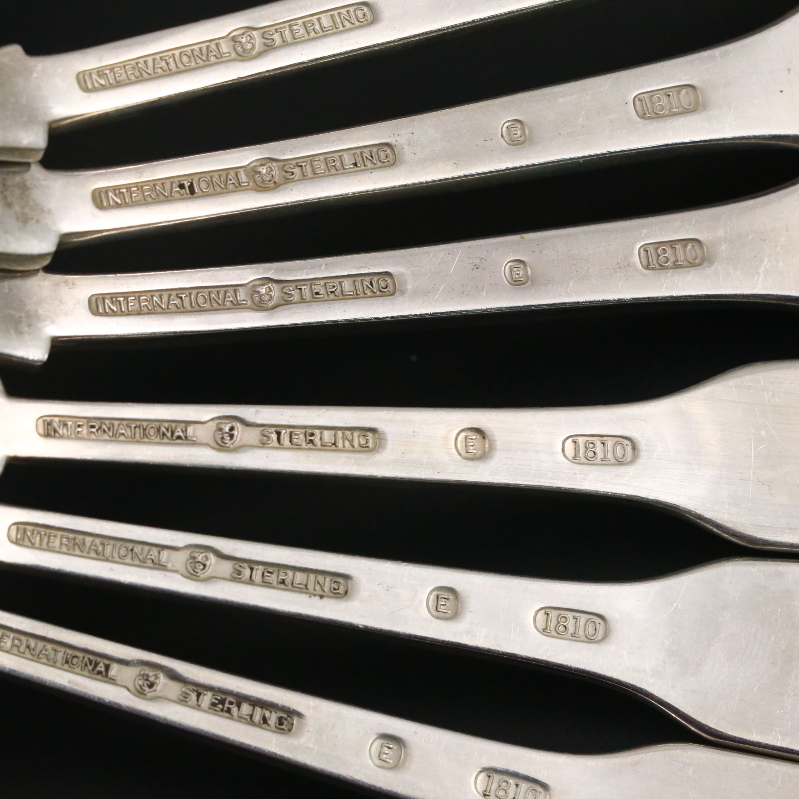 International "1810" Monogrammed Sterling Silver Flatware