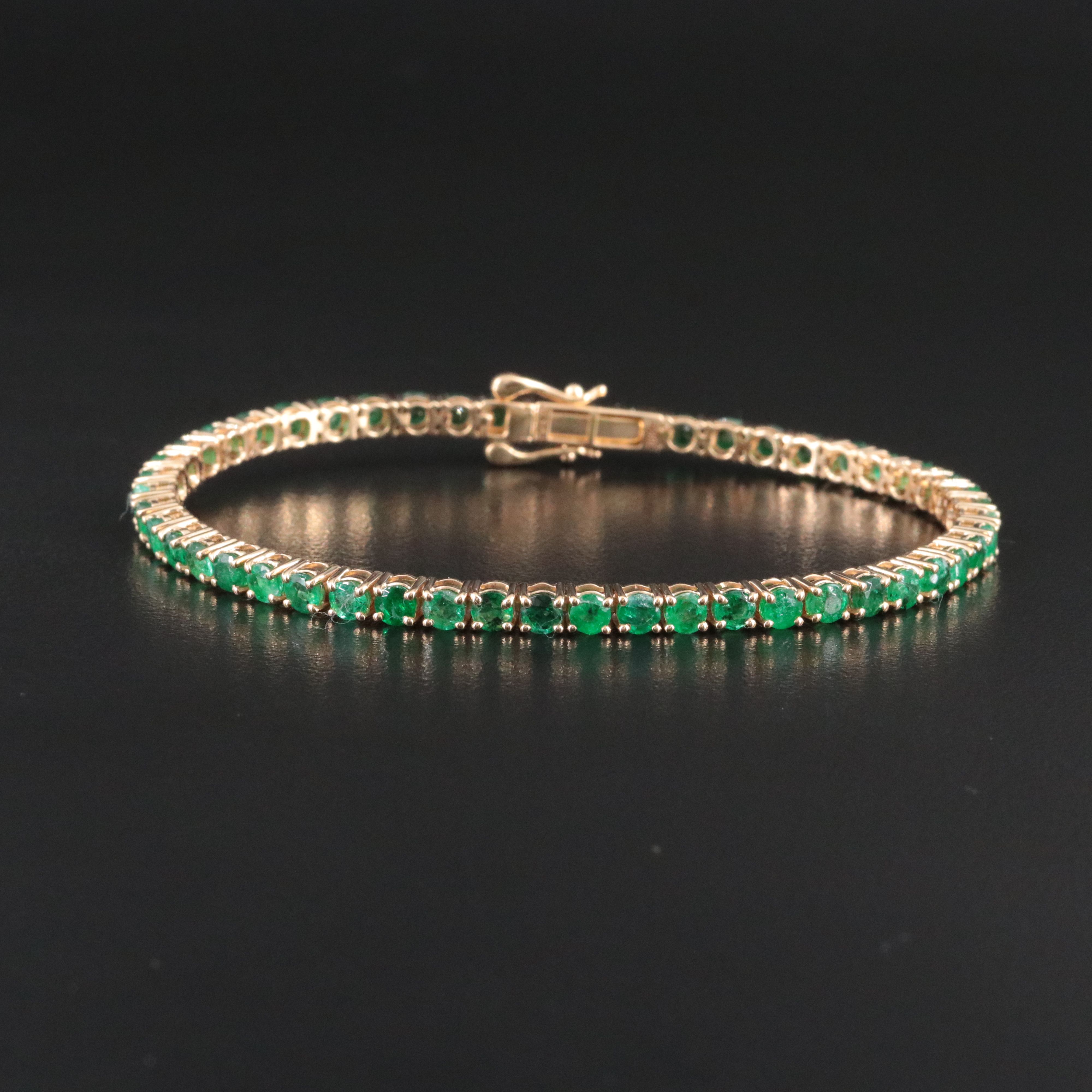 18K 6.24 CTW Emerald Line Bracelet