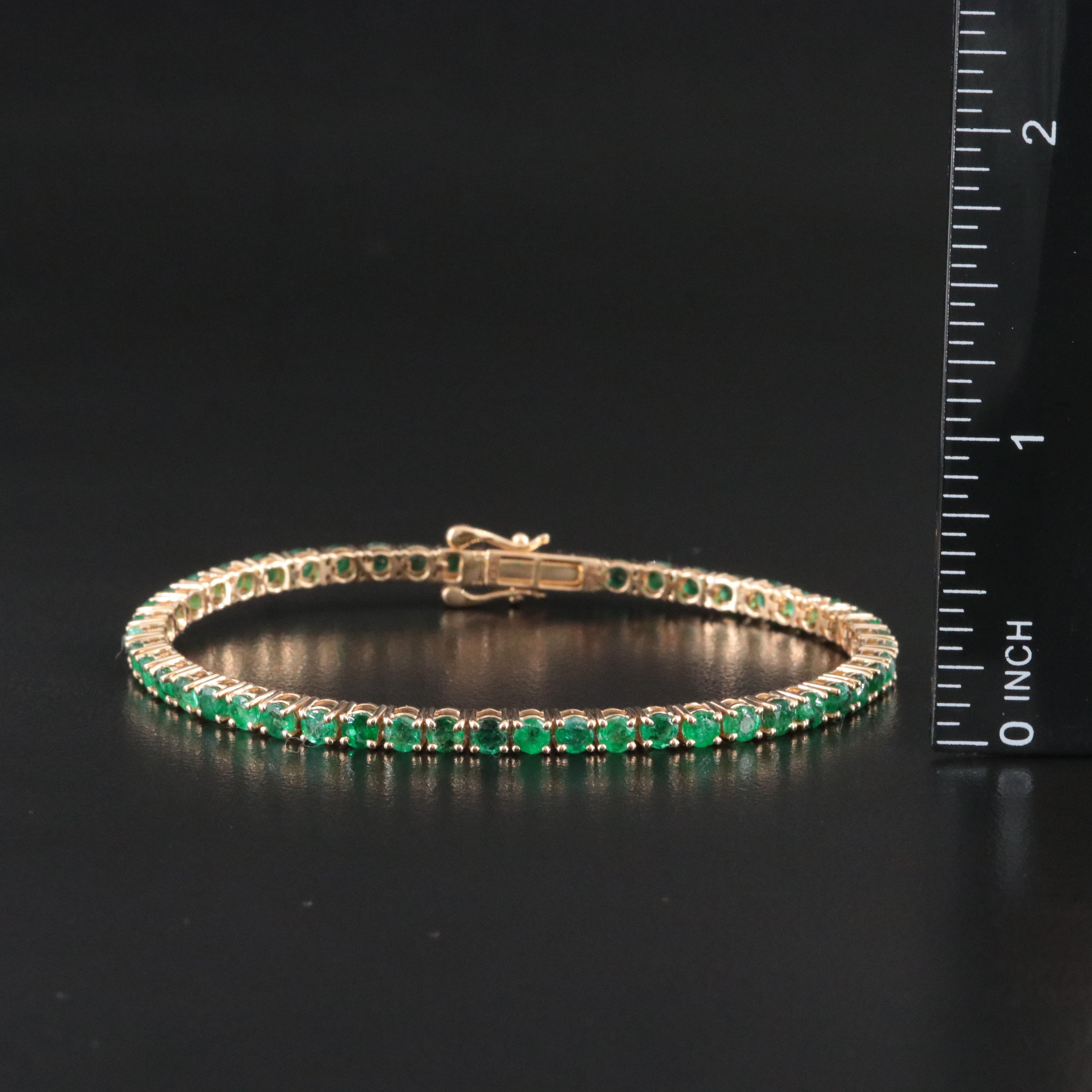 18K 6.24 CTW Emerald Line Bracelet