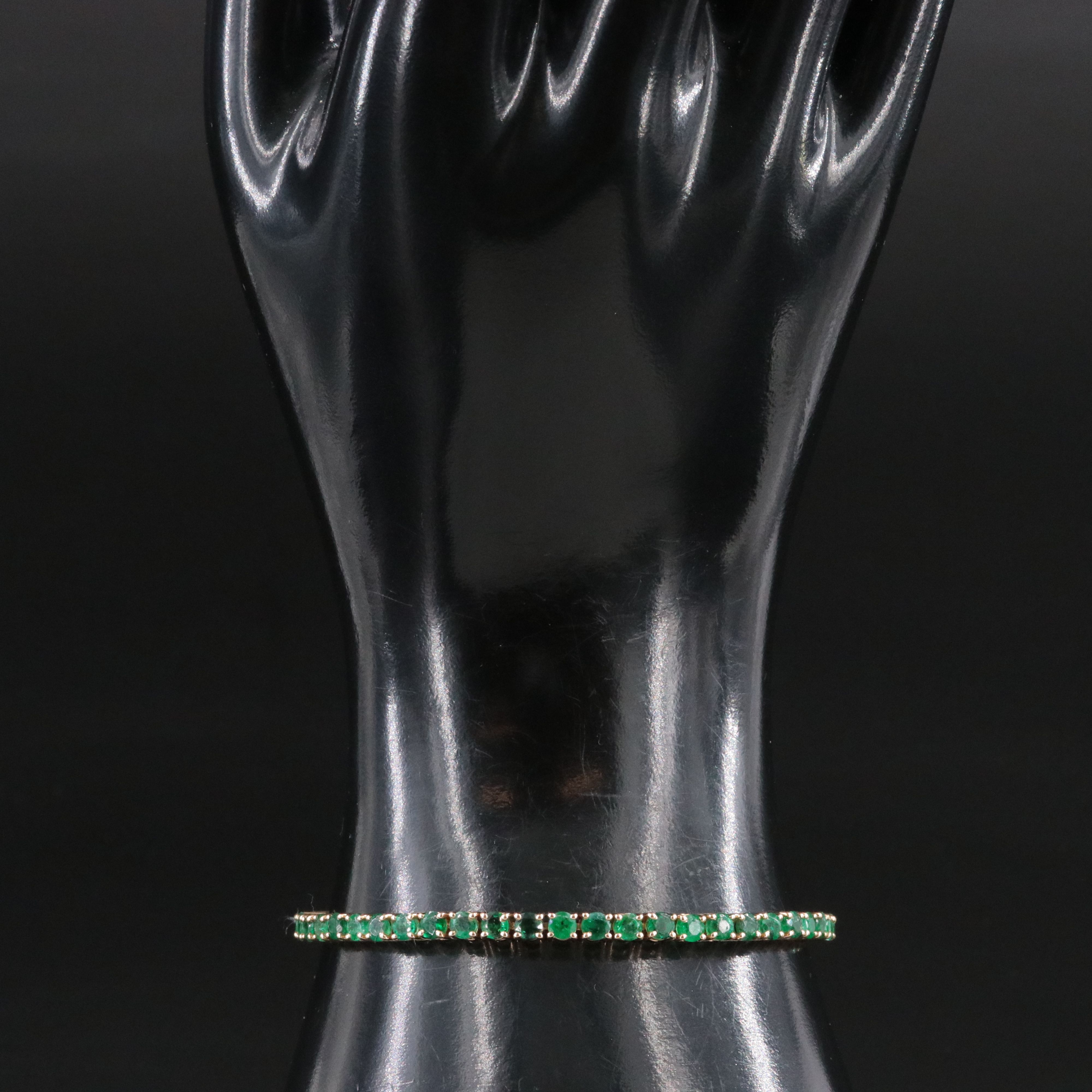 18K 6.24 CTW Emerald Line Bracelet