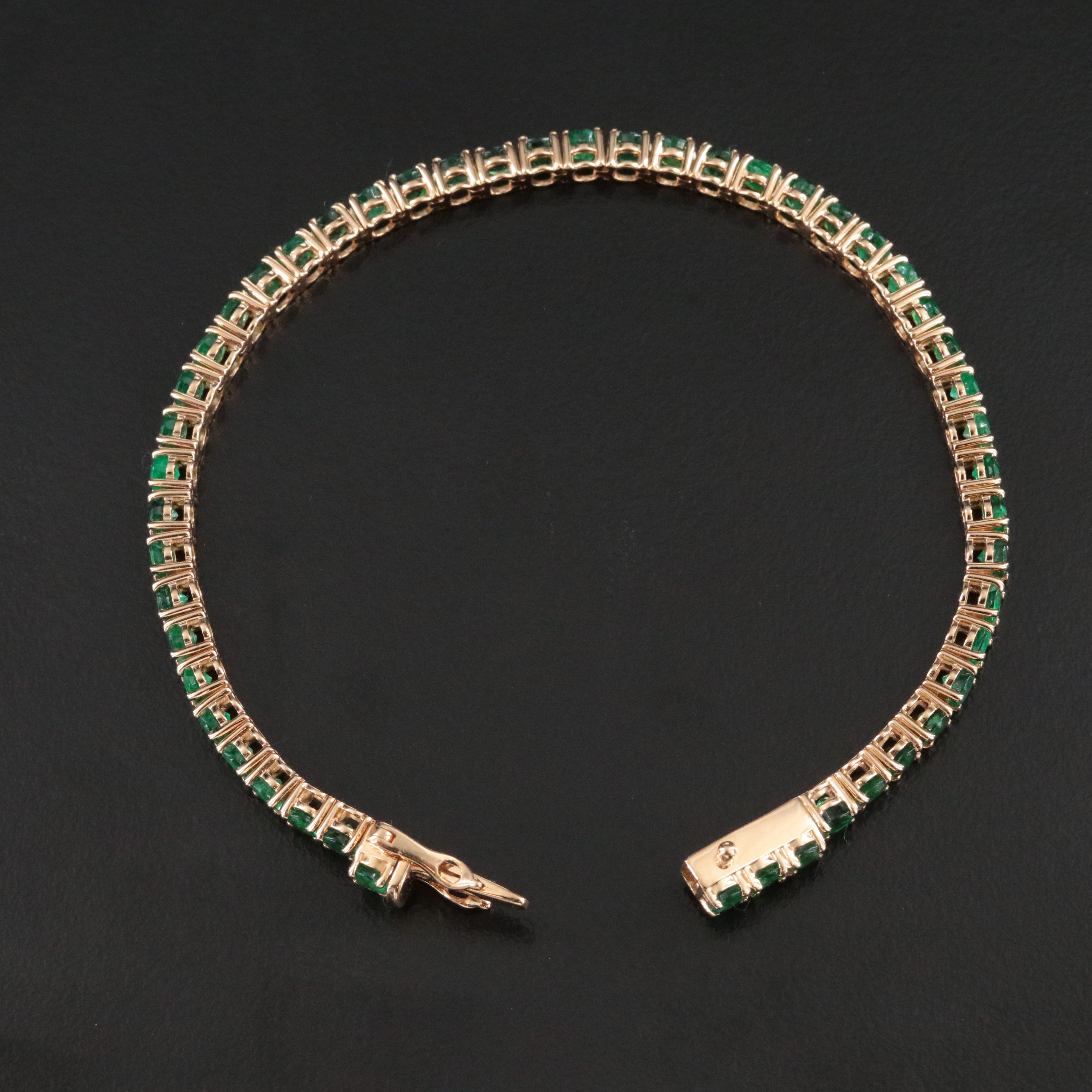 18K 6.24 CTW Emerald Line Bracelet