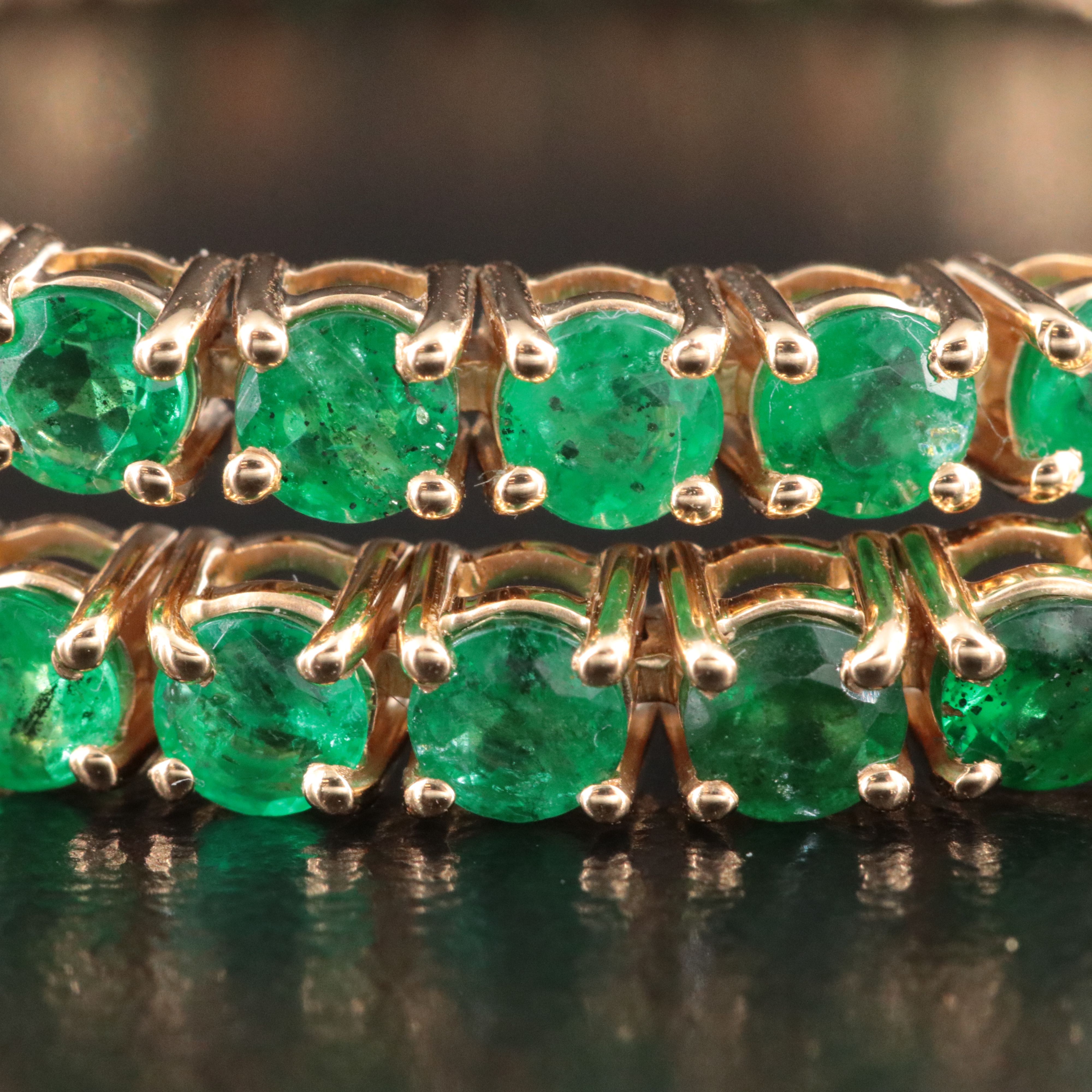 18K 6.24 CTW Emerald Line Bracelet