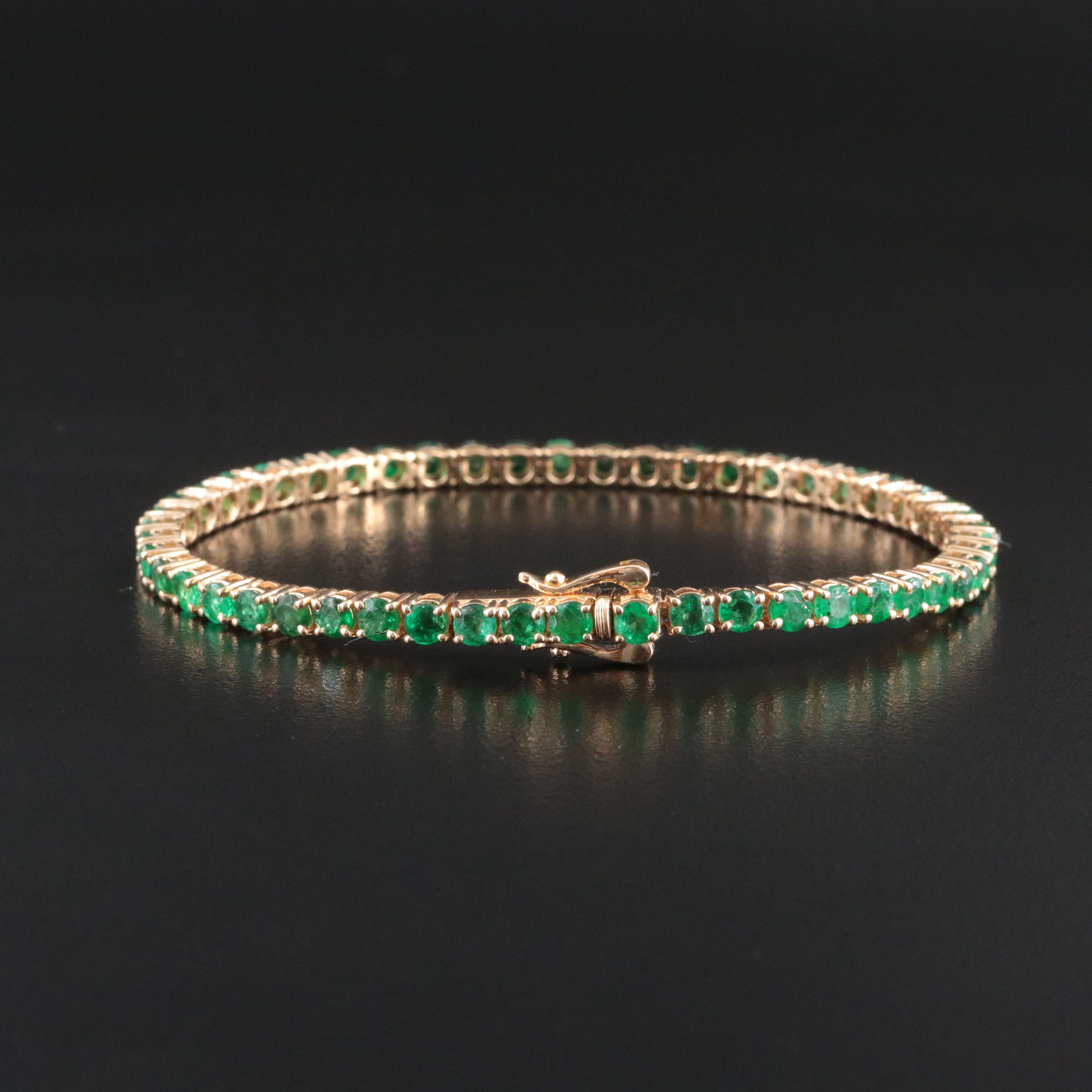 18K 6.24 CTW Emerald Line Bracelet