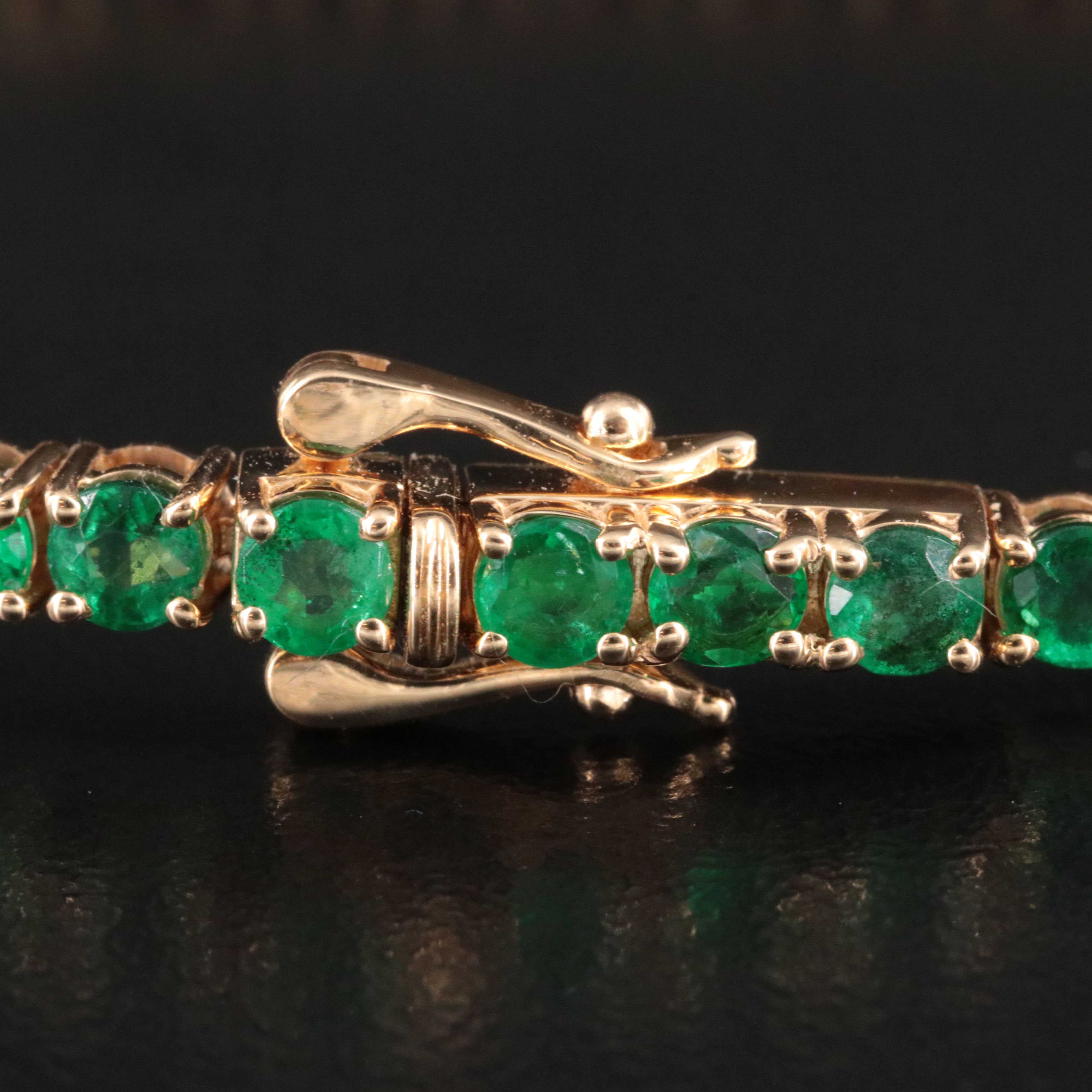 18K 6.24 CTW Emerald Line Bracelet
