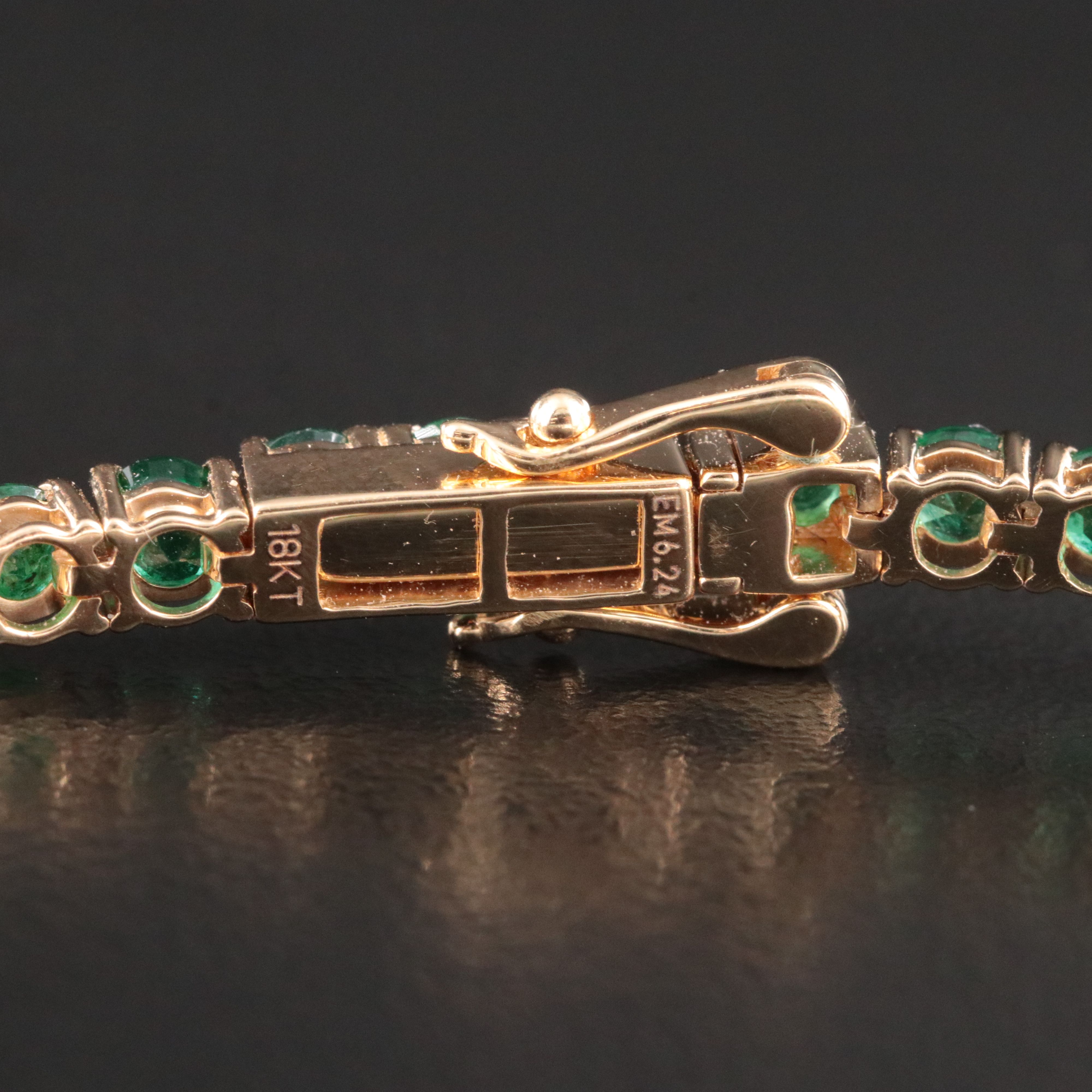 18K 6.24 CTW Emerald Line Bracelet