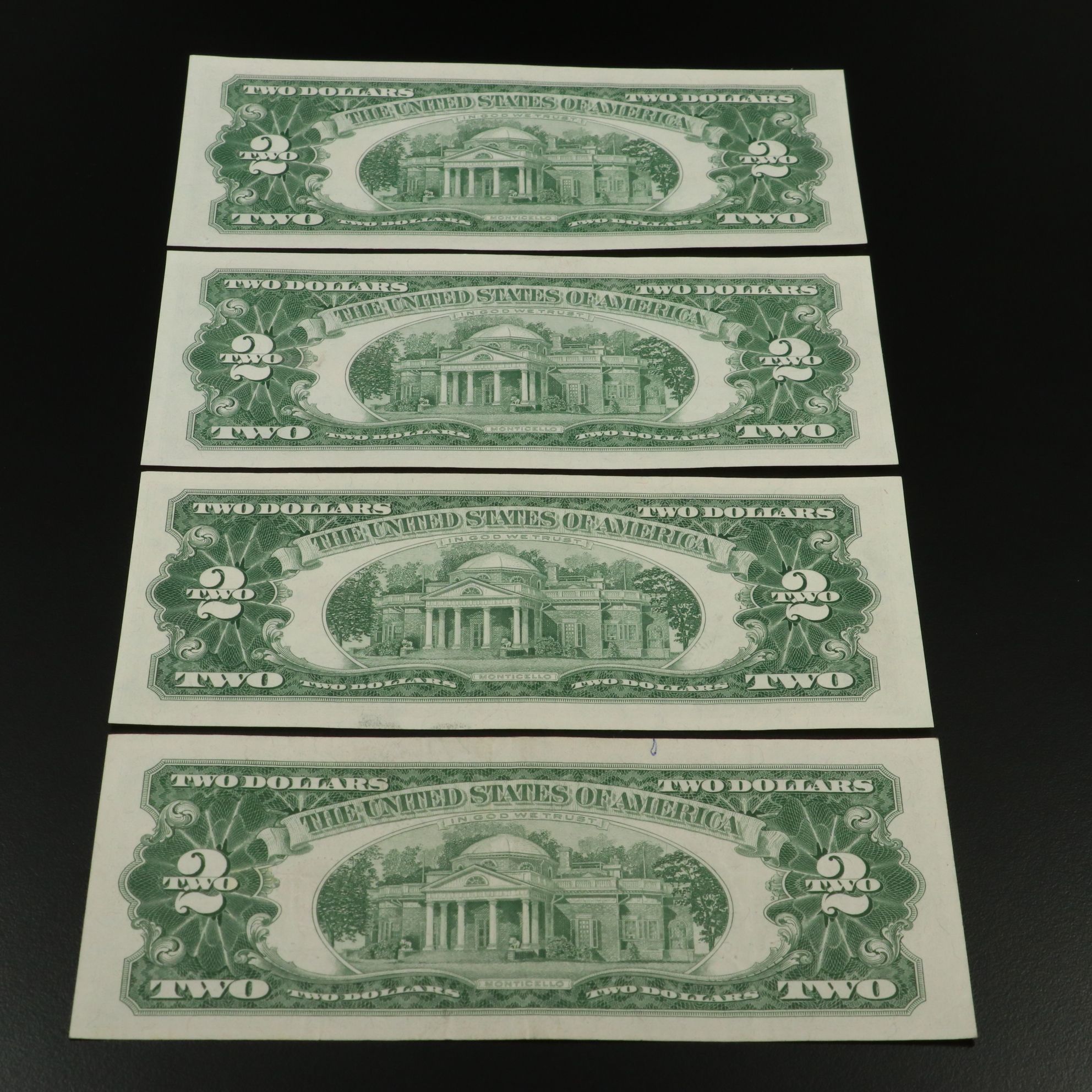 Fifty-Nine U.S. Banknotes, $2 United States Notes and $1 Silver Certificates