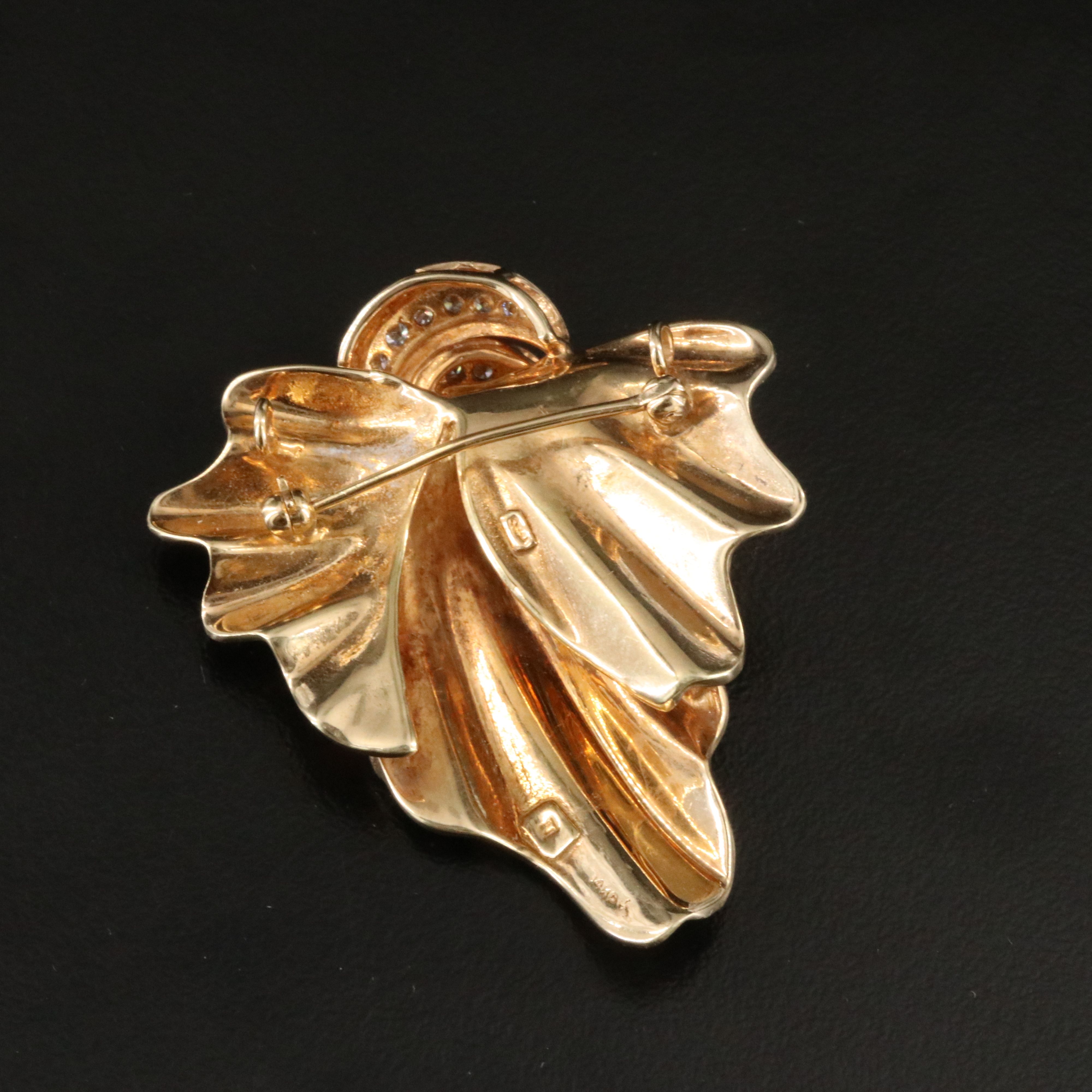 Vintage 14K 0.43 CTW Diamond Earrings and Converter Brooch