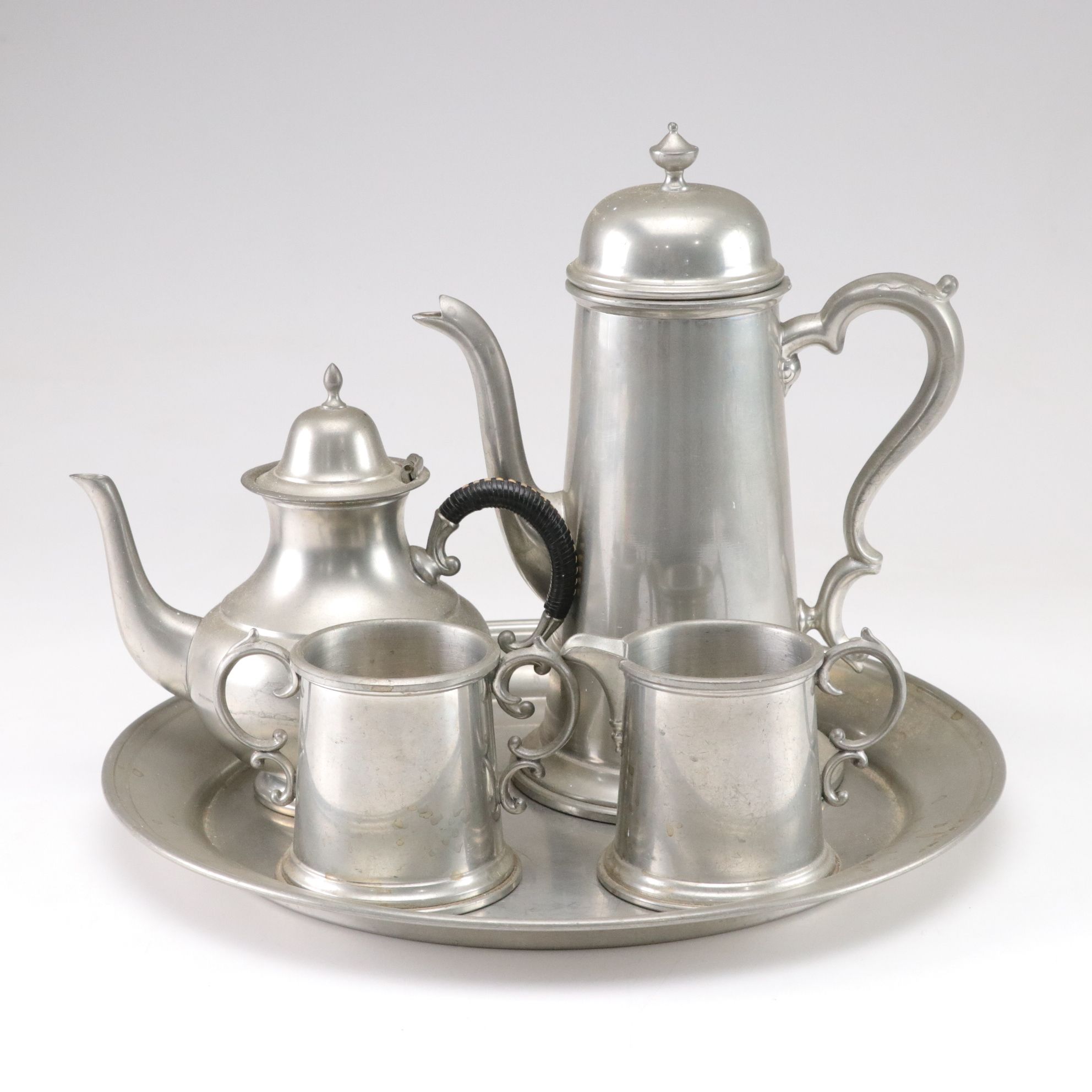 Colonial Pewter by Boardman Coffee Service with Dutch Kurtz & Co. Teapot