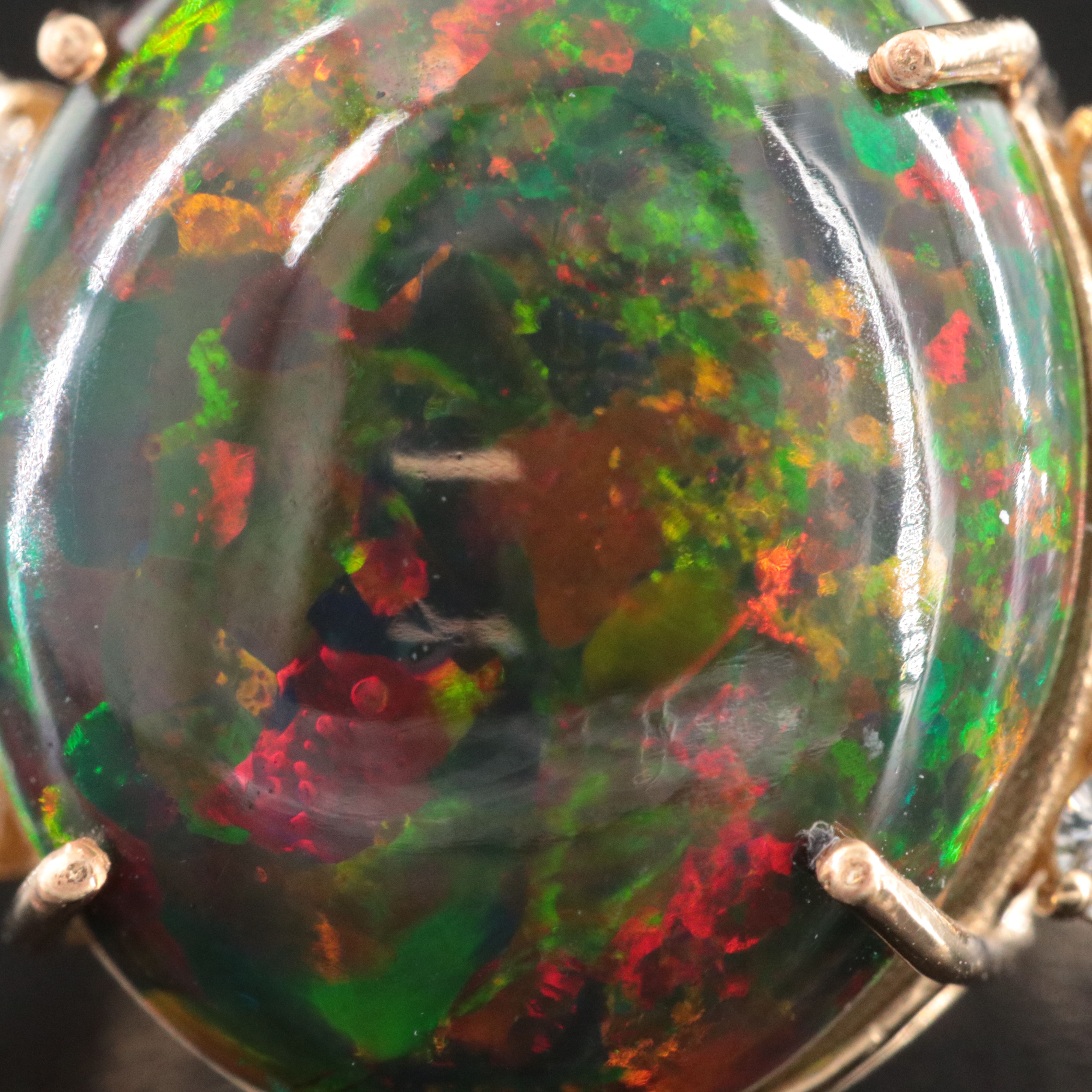 14K 9.94 CT Opal and Diamond Ring