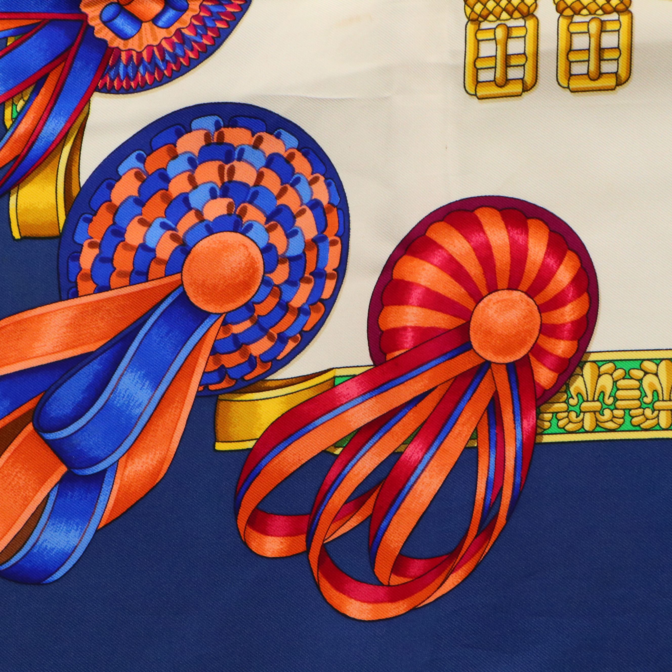 Hermès "Les Rubans du Cheval" Silk Twill Scarf 90 in Box