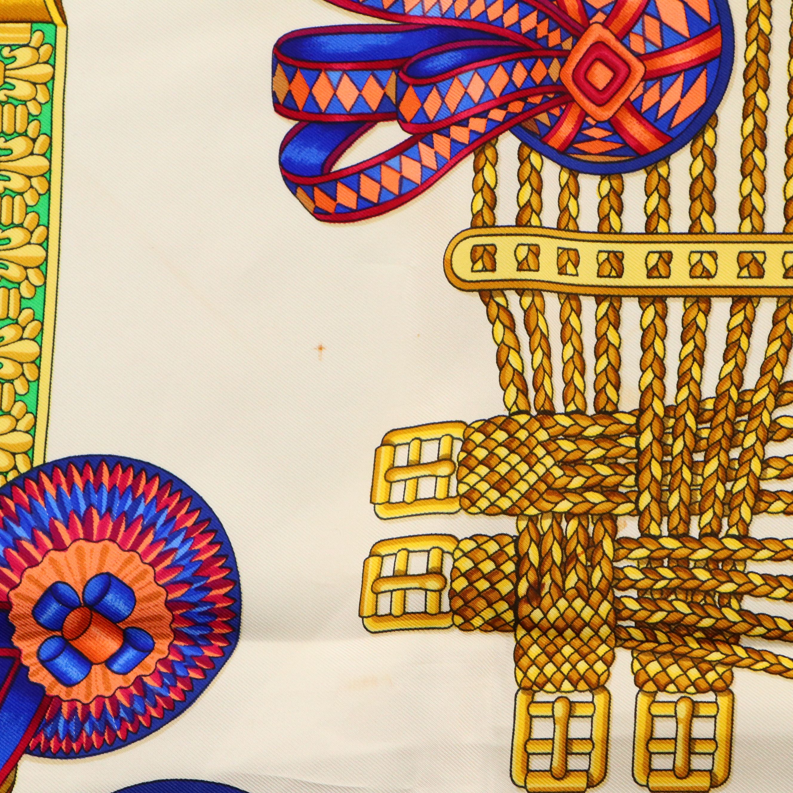 Hermès "Les Rubans du Cheval" Silk Twill Scarf 90 in Box