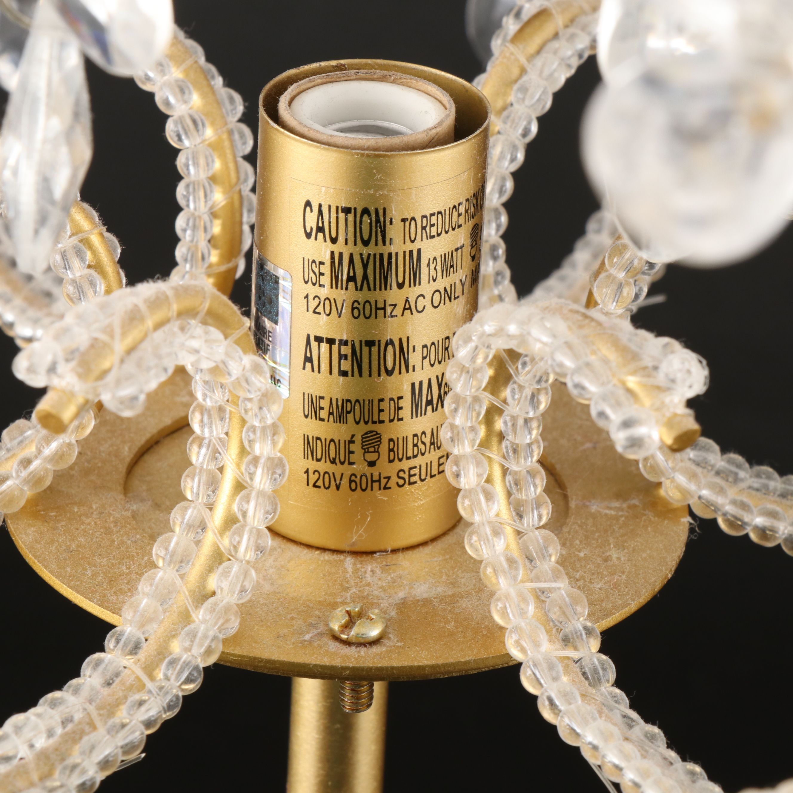 Simon Pearce Bird Paperweights, and Crystal Beadwork Flowers on Matte Gold Lamp