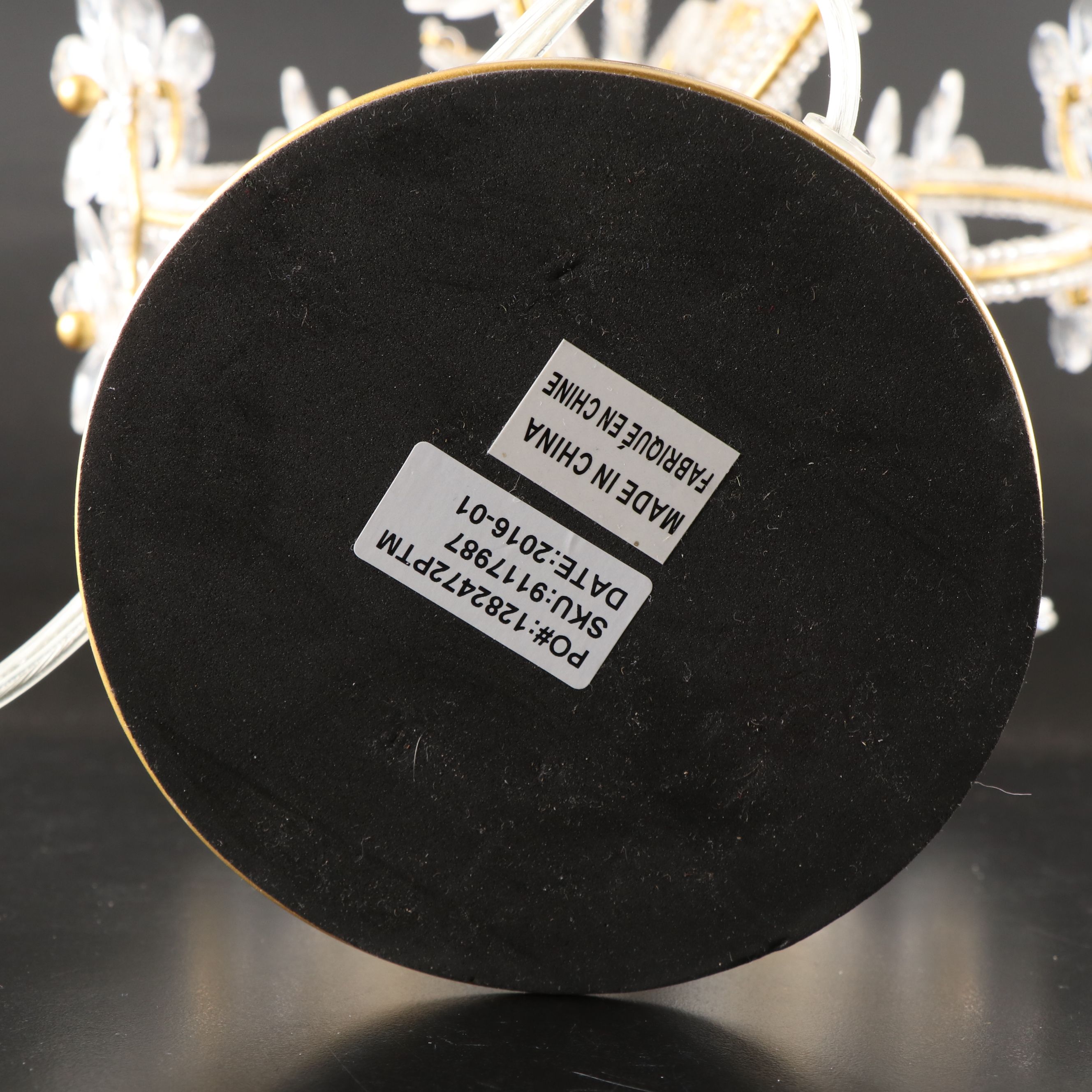 Simon Pearce Bird Paperweights, and Crystal Beadwork Flowers on Matte Gold Lamp