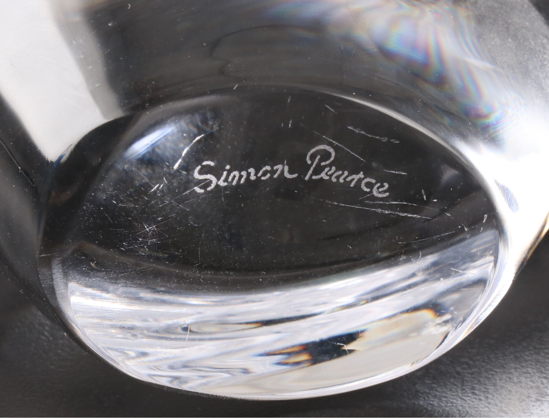 Simon Pearce Bird Paperweights, and Crystal Beadwork Flowers on Matte Gold Lamp