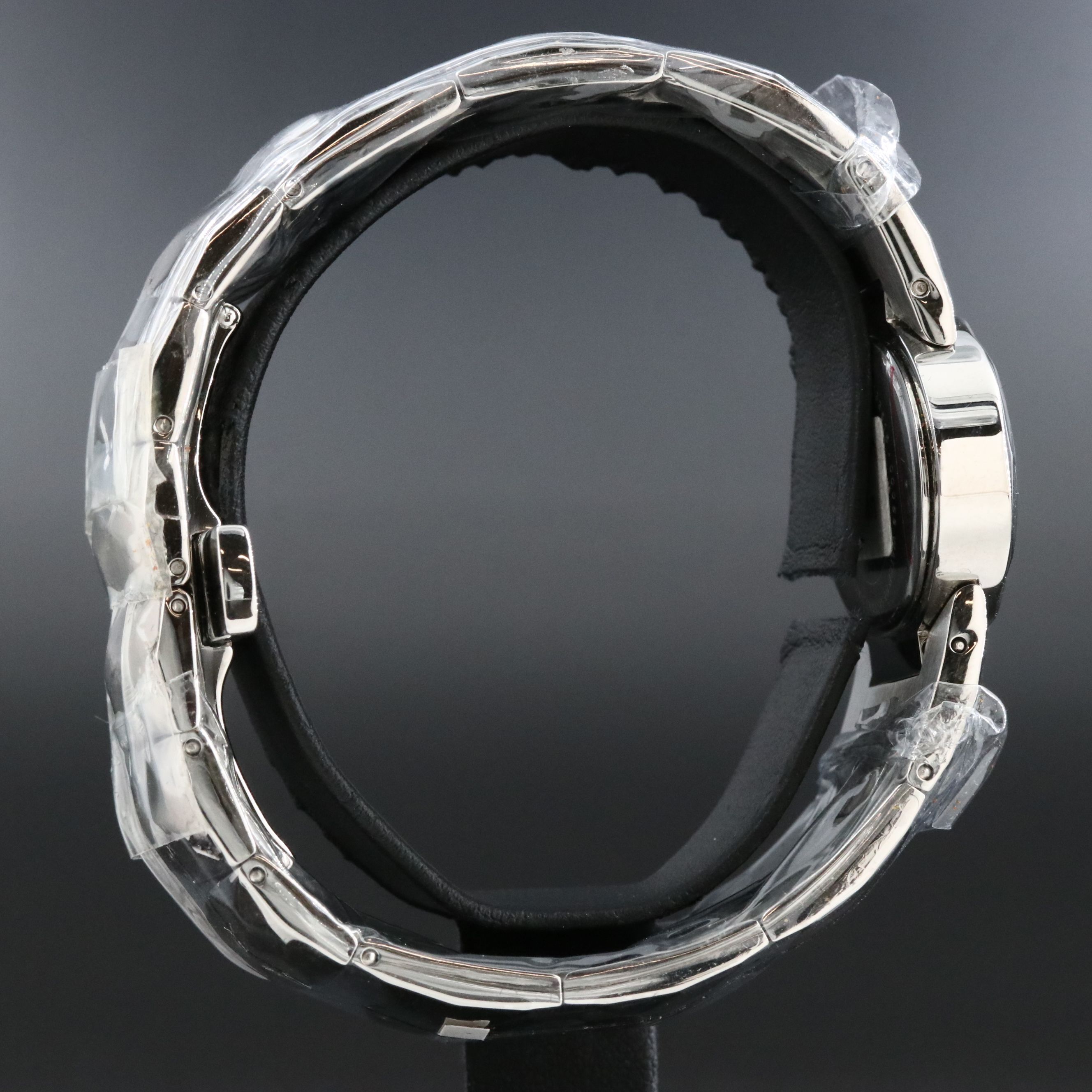 Roberto Cavalli Faceted Silver Tone Quartz Watch