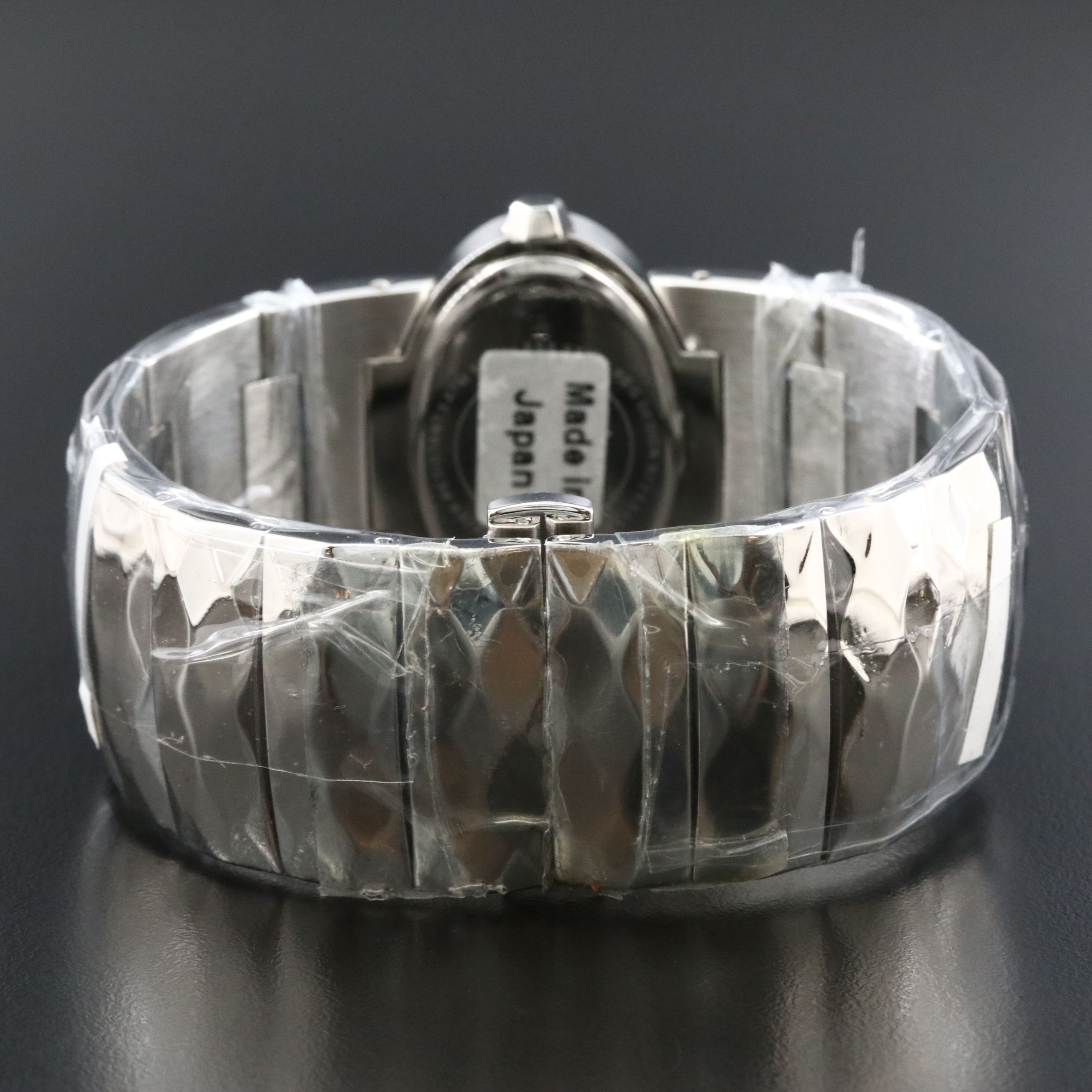Roberto Cavalli Faceted Silver Tone Quartz Watch