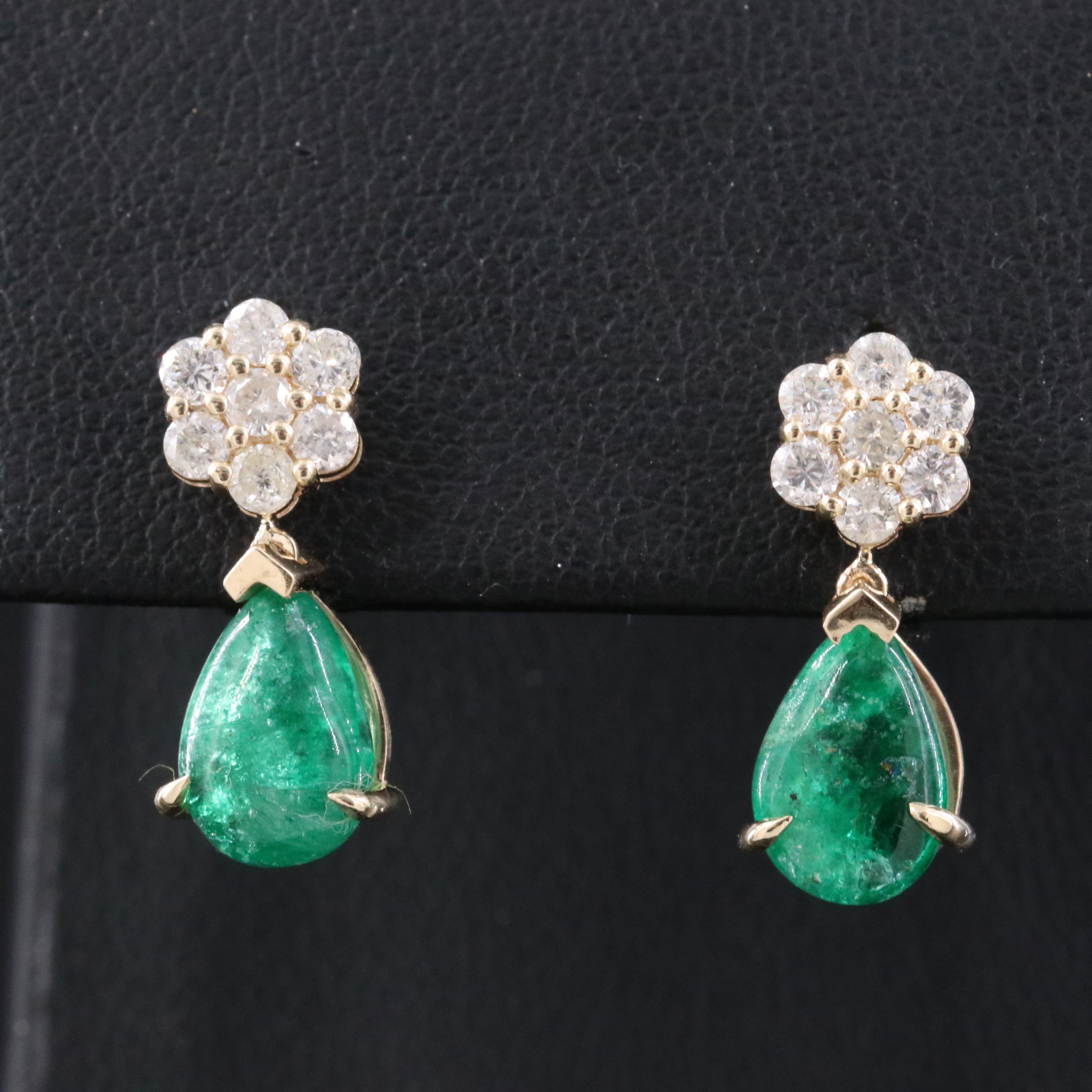 14K 3.31 CTW Emerald and Diamond Earrings
