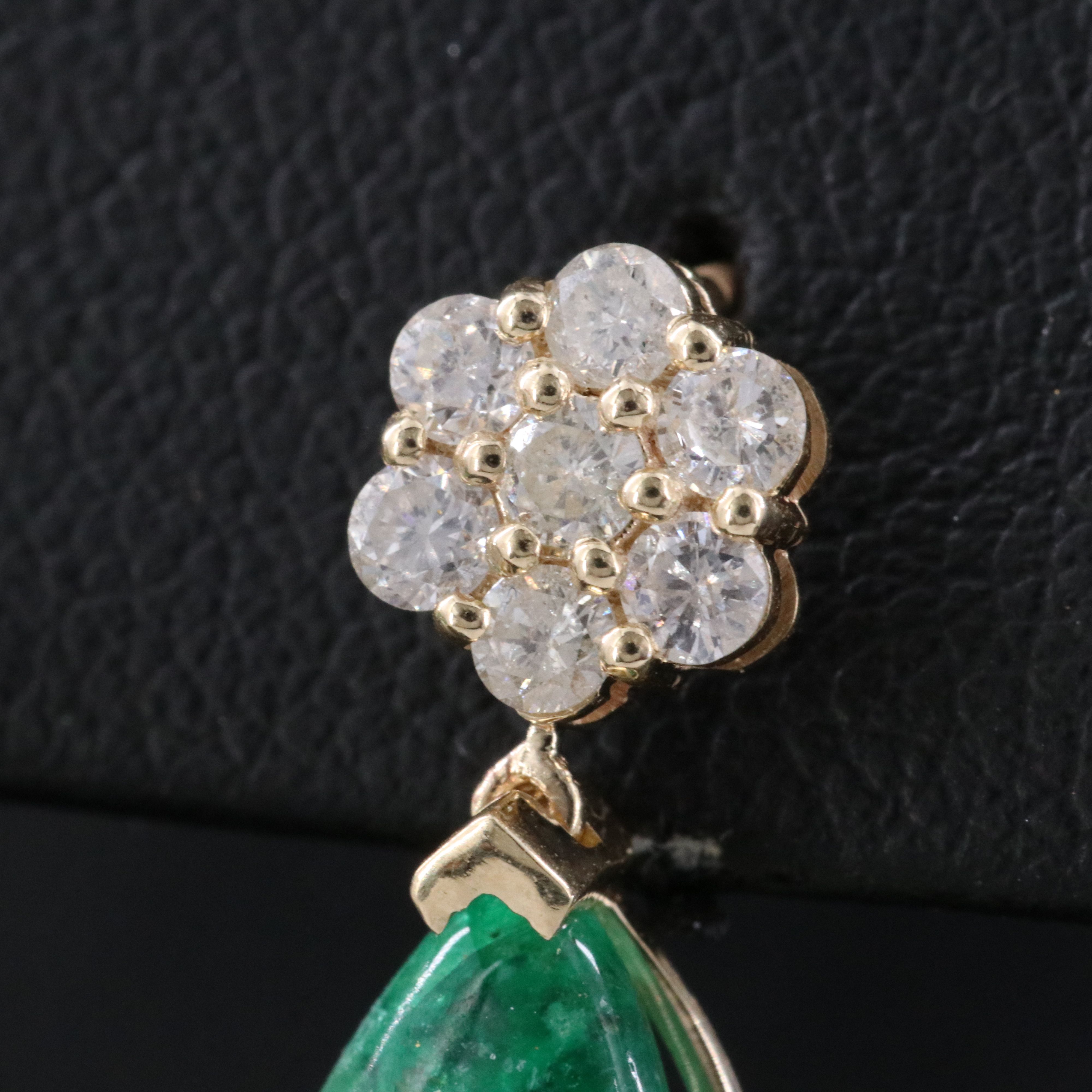 14K 3.31 CTW Emerald and Diamond Earrings