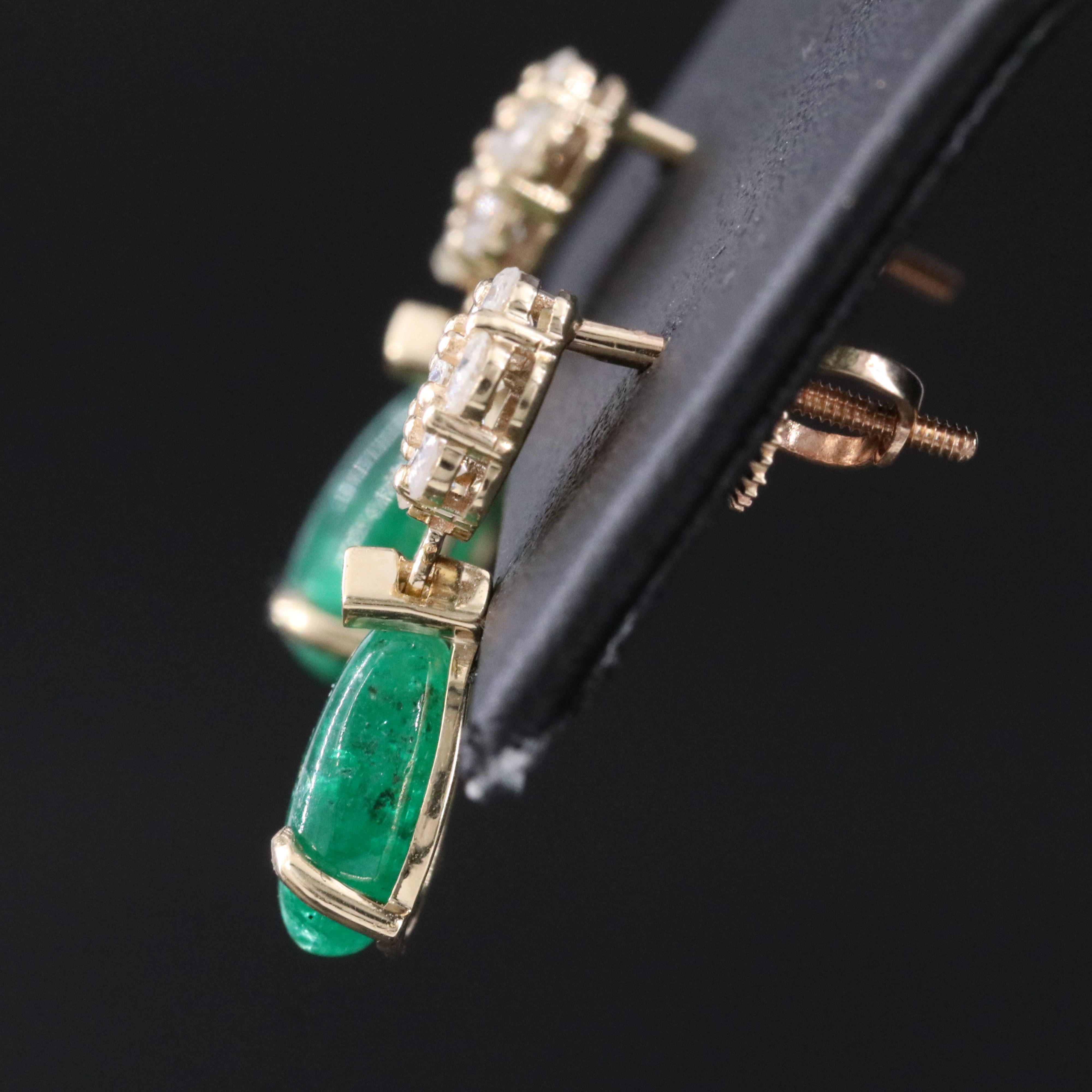 14K 3.31 CTW Emerald and Diamond Earrings