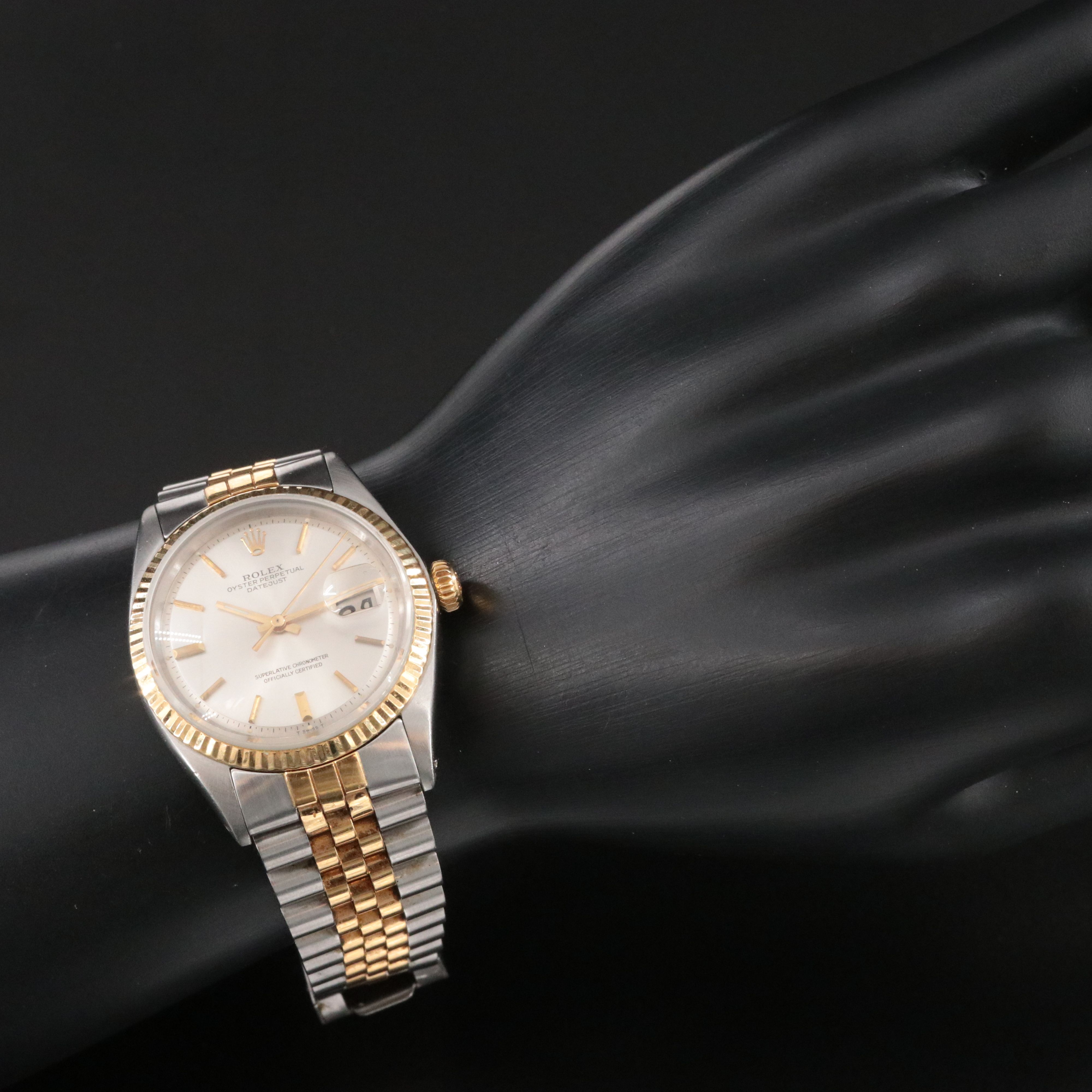 1971 Rolex Pie Pan Dial Datejust Ref. 1601 Custom Two Tone Jubilee Type Band