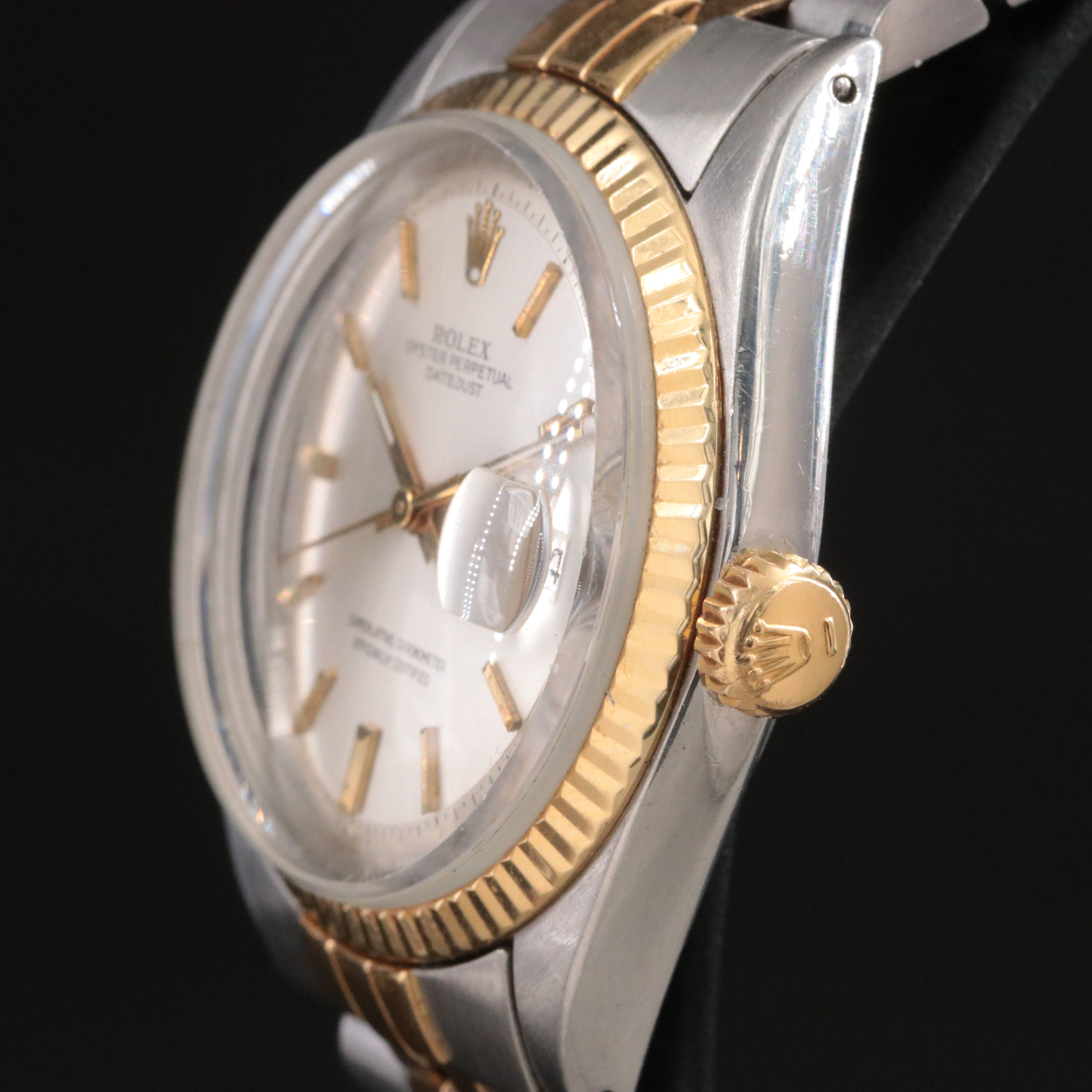 1971 Rolex Pie Pan Dial Datejust Ref. 1601 Custom Two Tone Jubilee Type Band