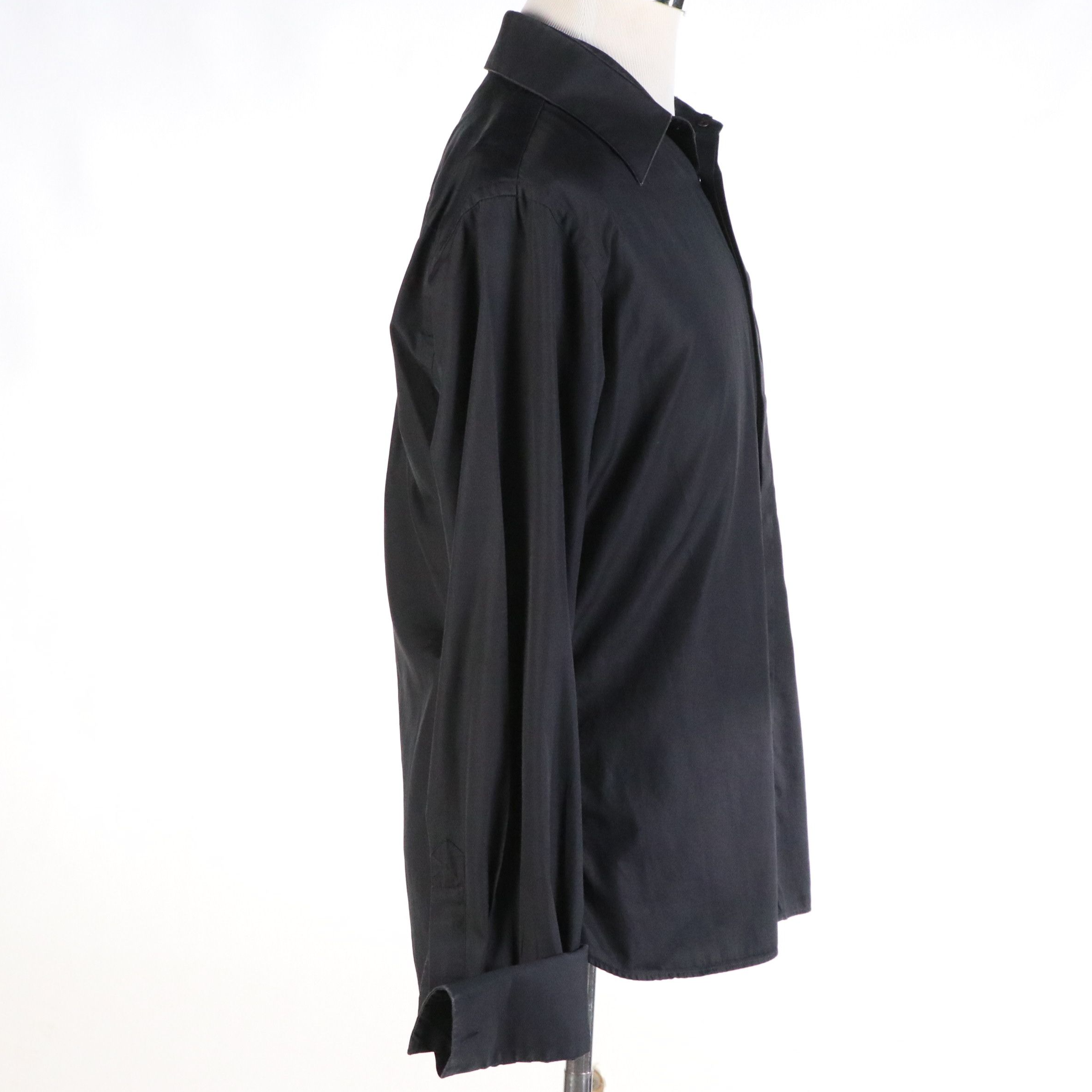 Men's Mugler Autumn 2024 Collection Long Sleeve Snap Front Dress Shirt in Black
