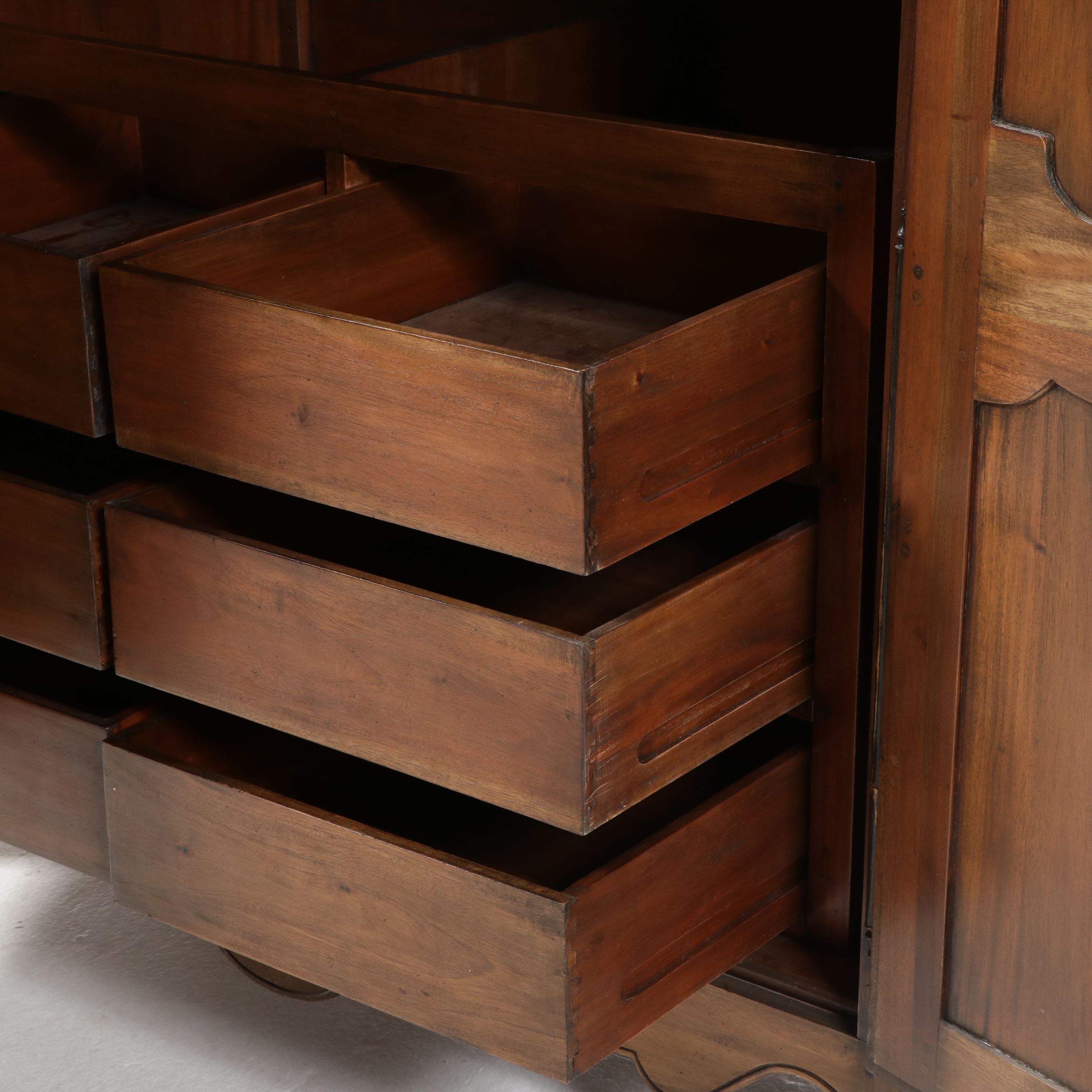 Marie Albert French Provincial Style Wooden Inlaid Armoire