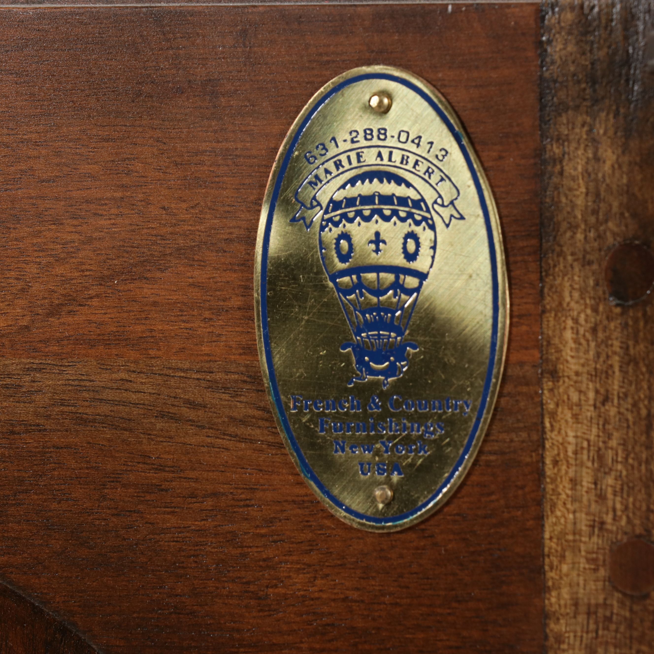 Marie Albert French Provincial Style Wooden Inlaid Armoire