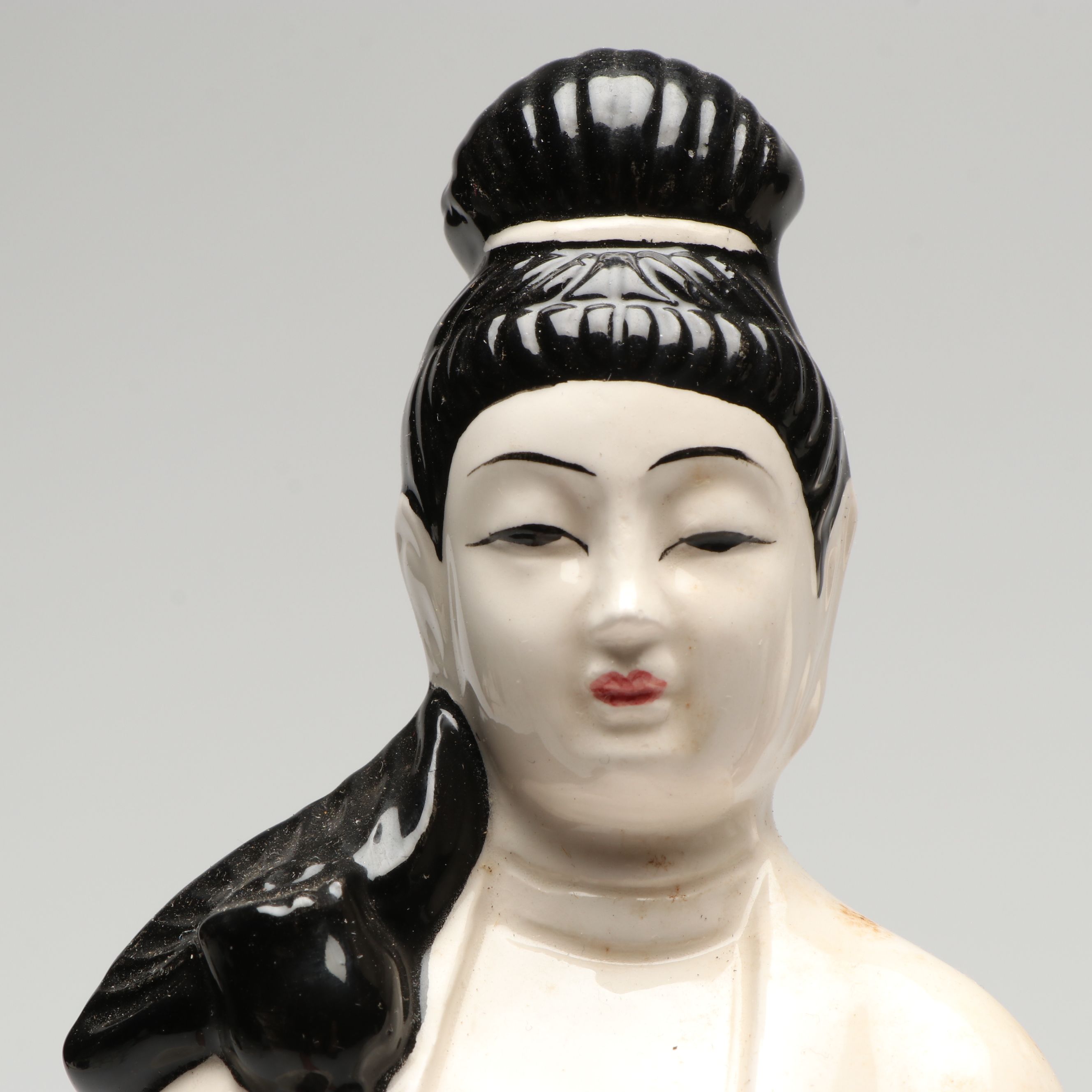 Royal Orleans Korean Guanyin Ceramic Figures, Mid to Late 20th C.