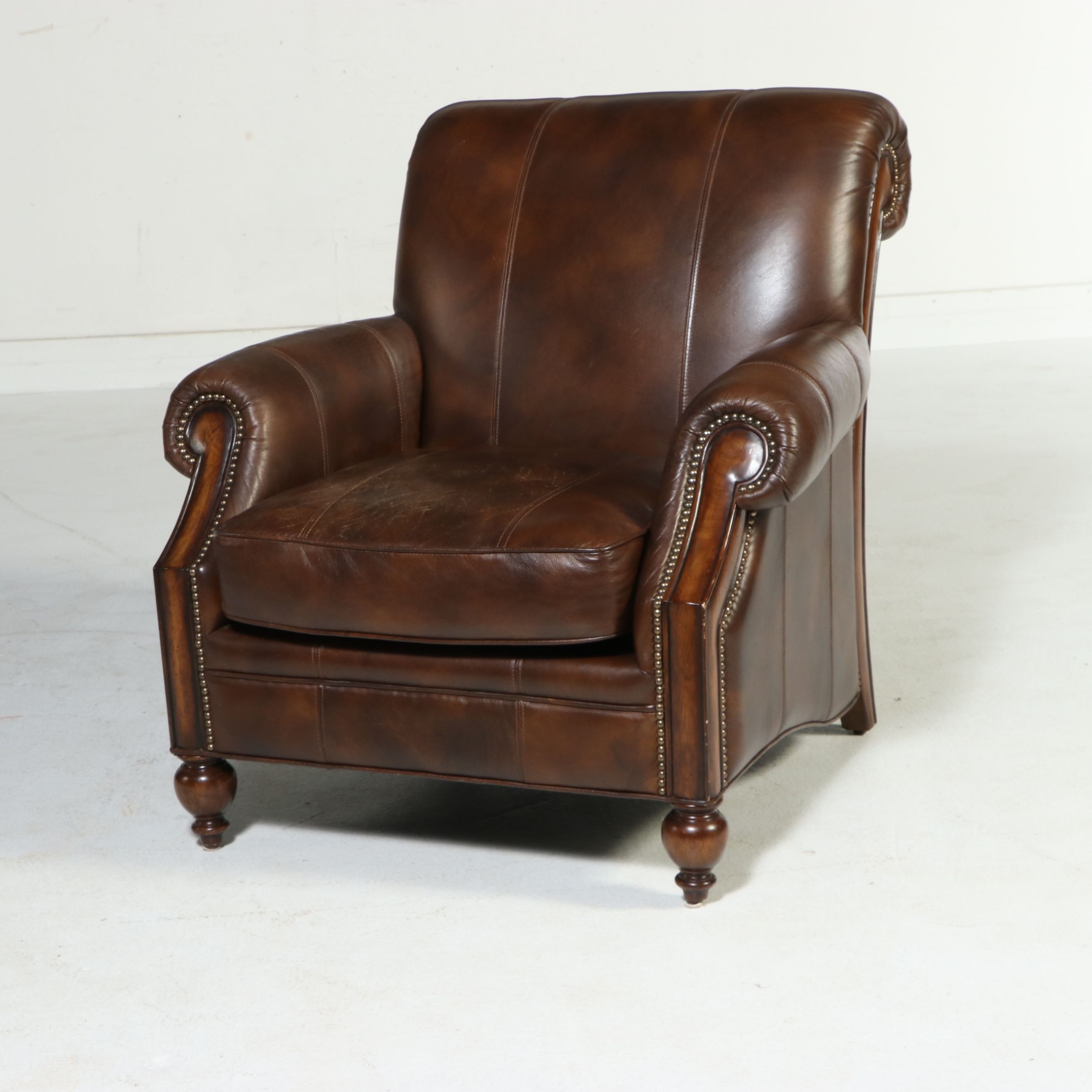 Pair of Lexington Palmer Home English Style Leather Club Chairs