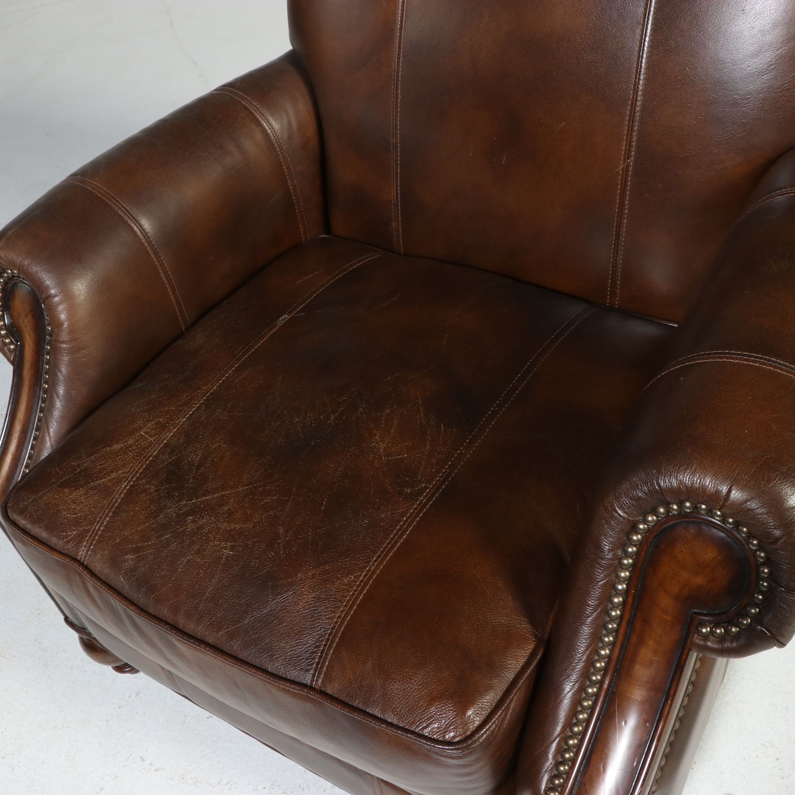 Pair of Lexington Palmer Home English Style Leather Club Chairs