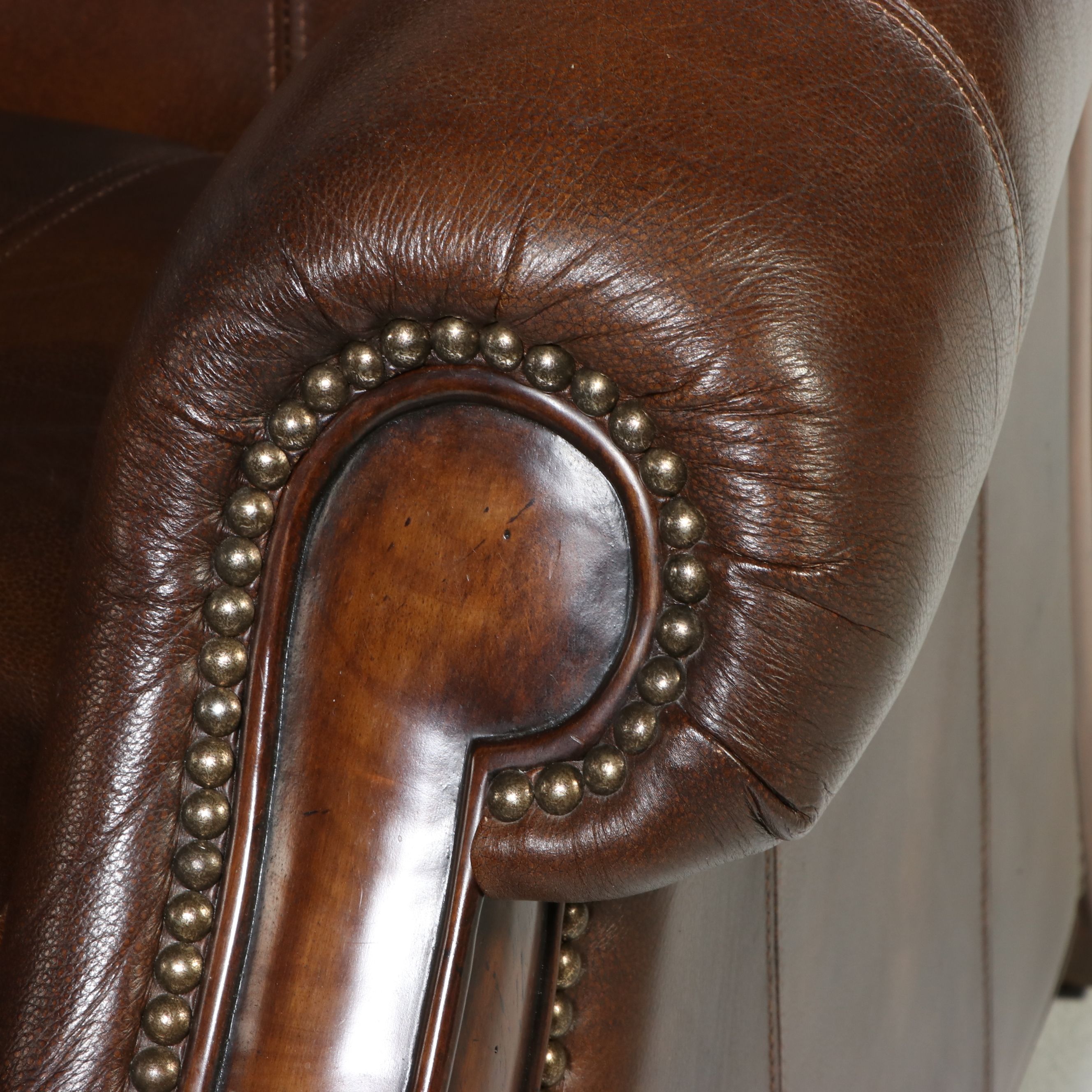 Pair of Lexington Palmer Home English Style Leather Club Chairs