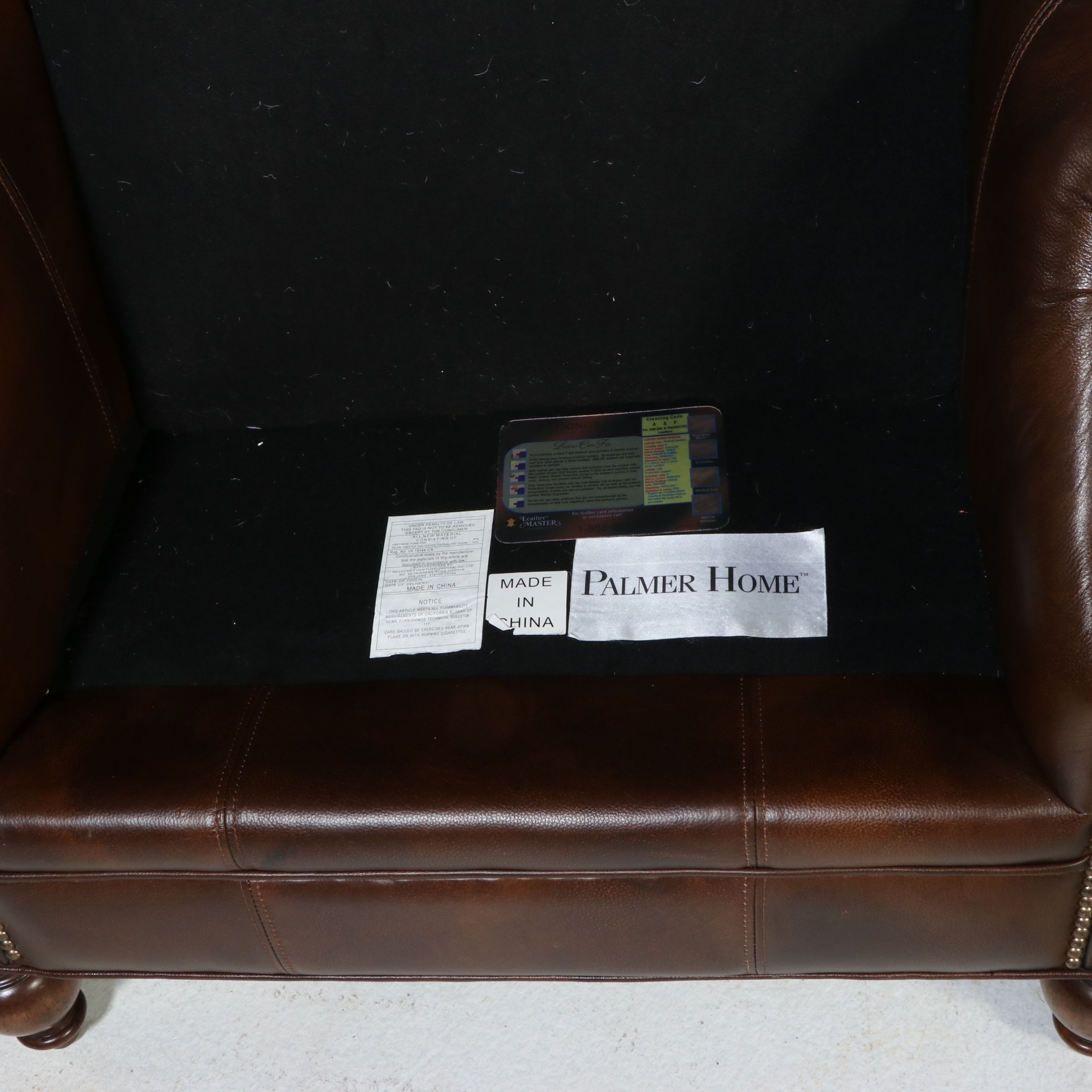 Pair of Lexington Palmer Home English Style Leather Club Chairs