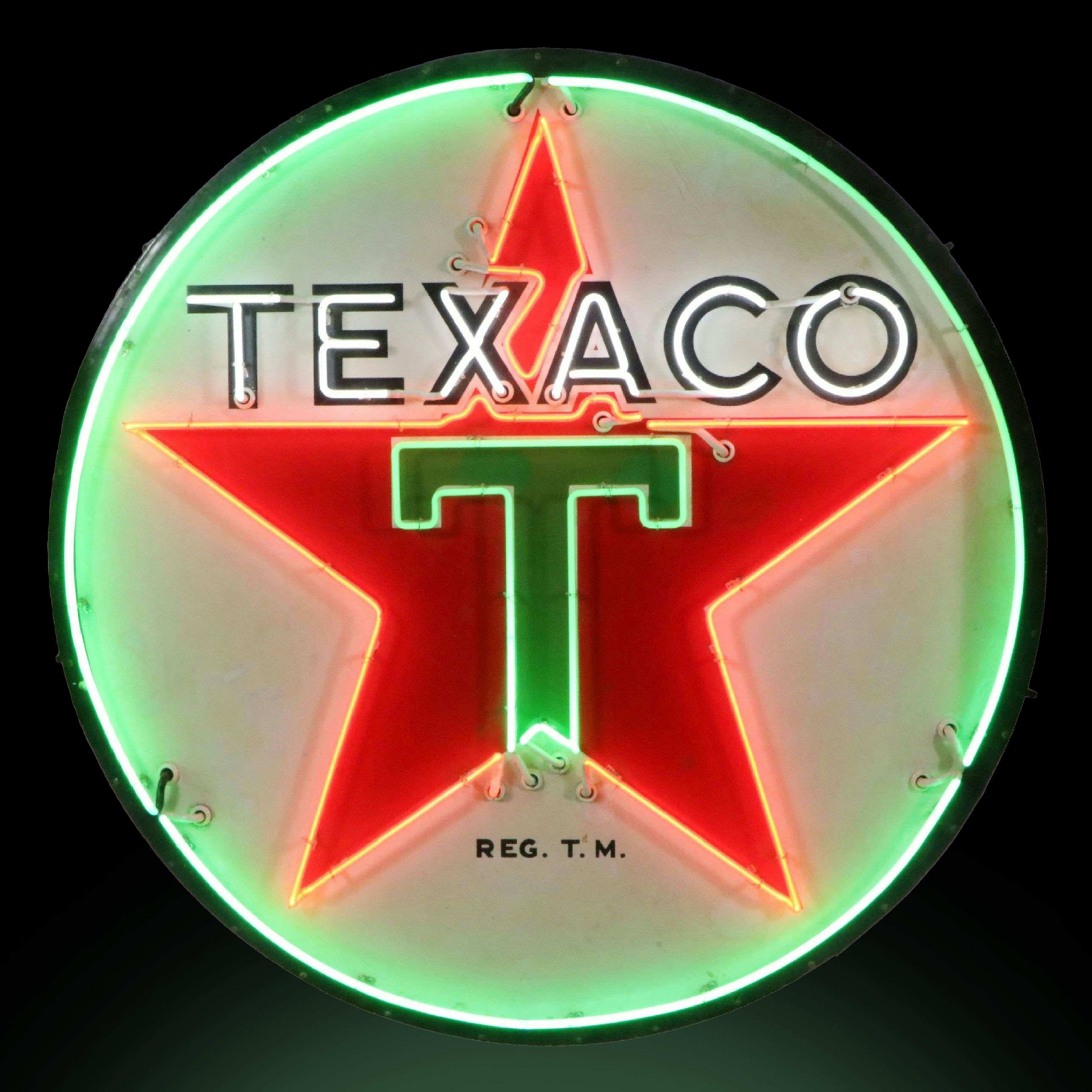 Vintage Single-Sided "Texaco" Porcelain Neon Advertising Sign