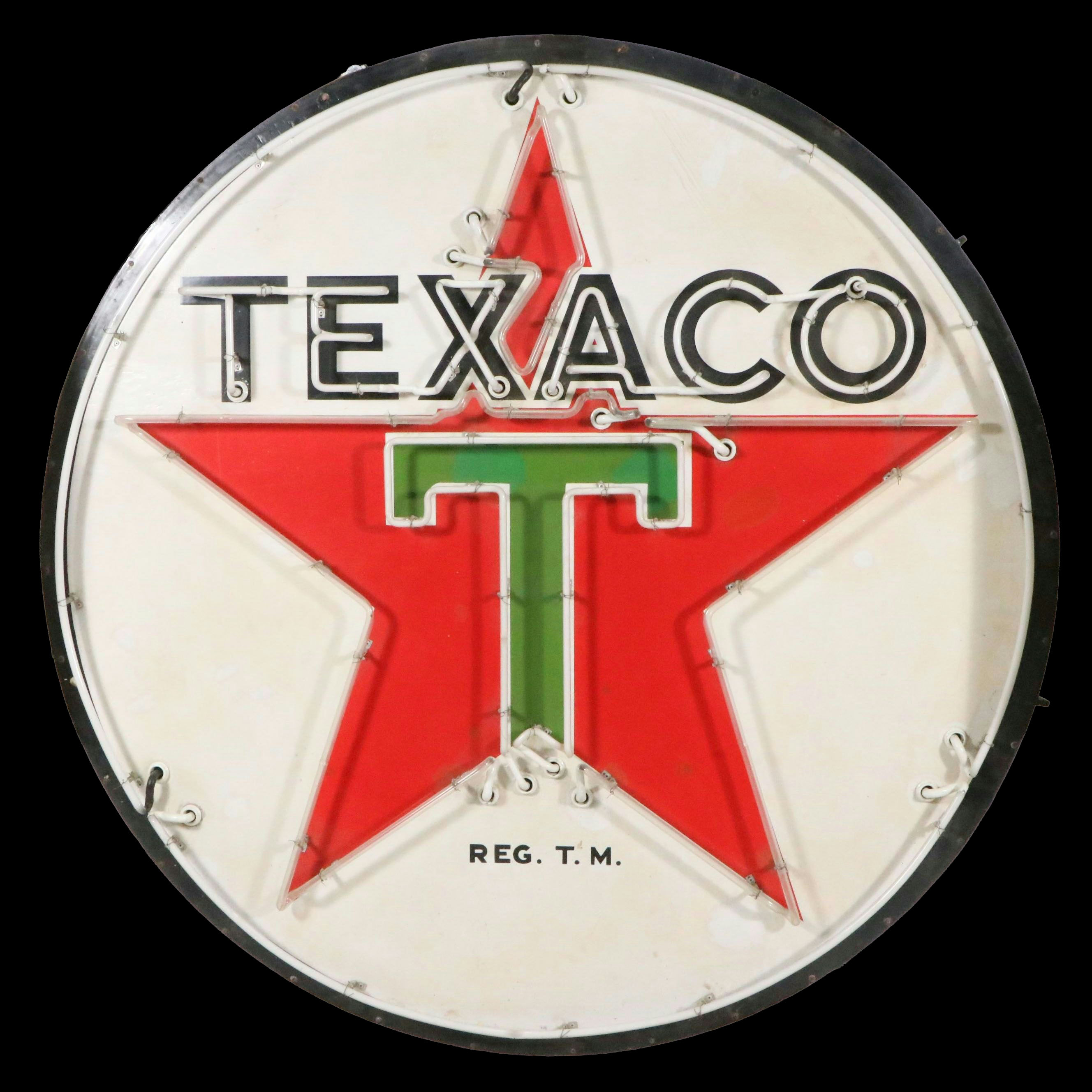 Vintage Single-Sided "Texaco" Porcelain Neon Advertising Sign
