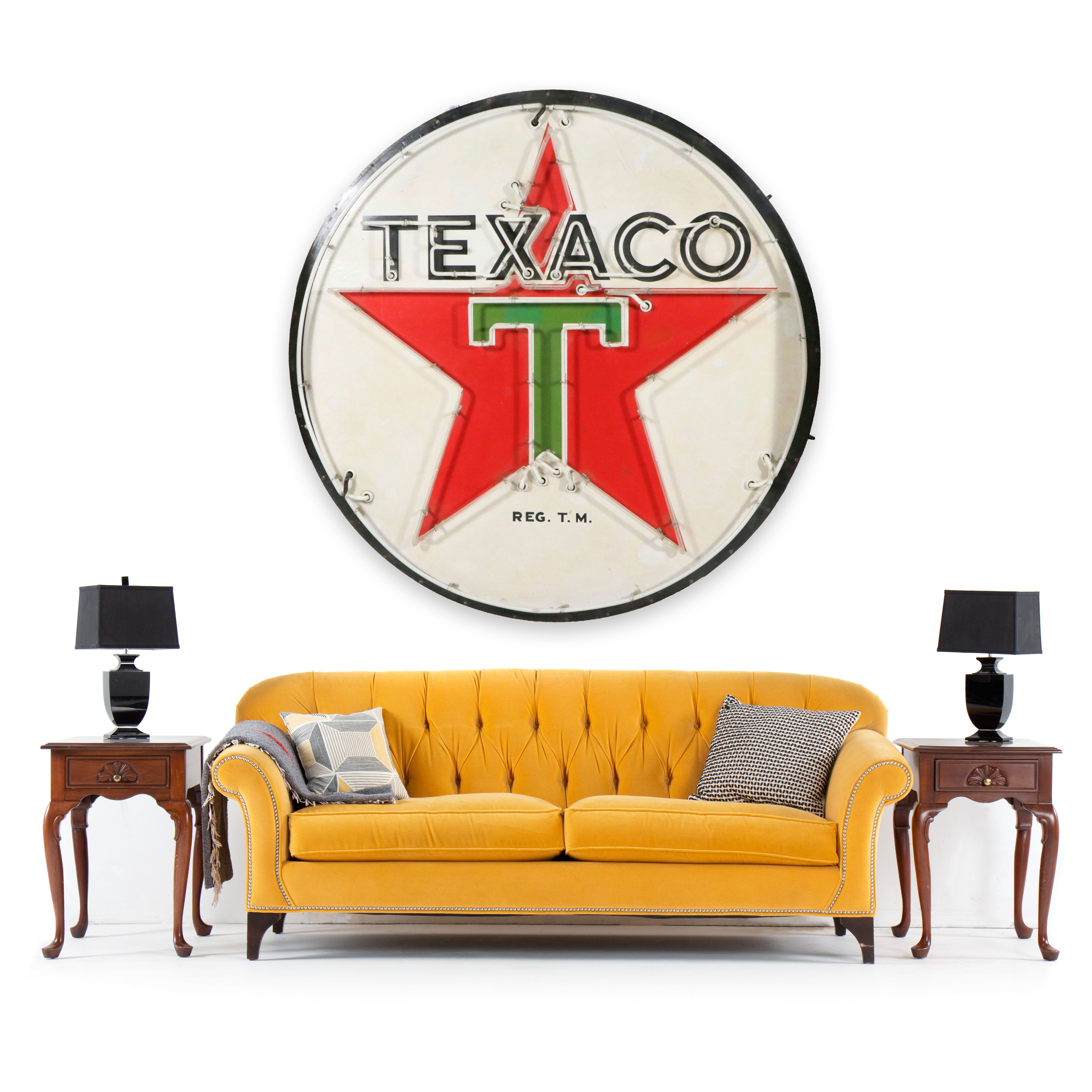 Vintage Single-Sided "Texaco" Porcelain Neon Advertising Sign