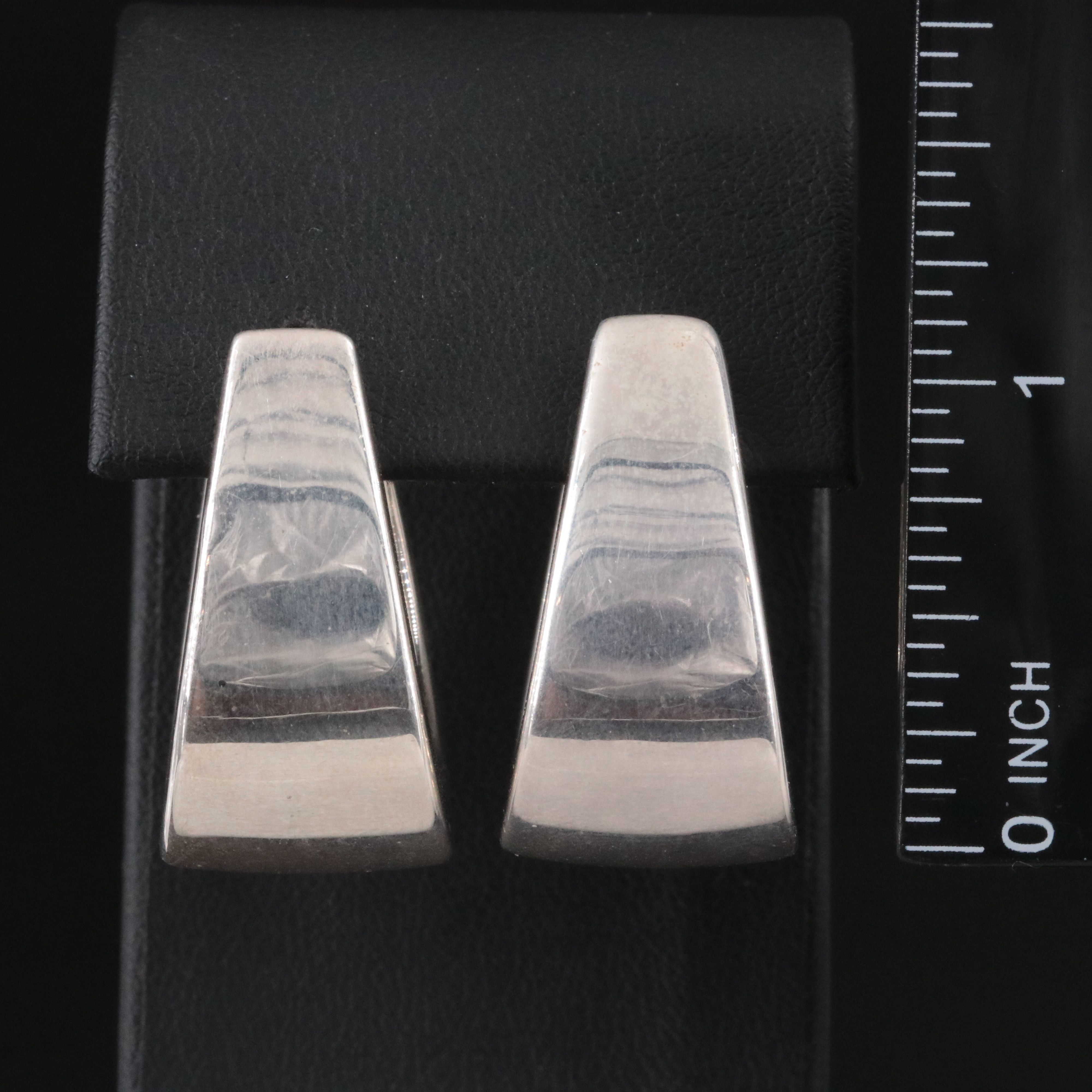 Sterling Electroformed Tapered Hoop Earrings