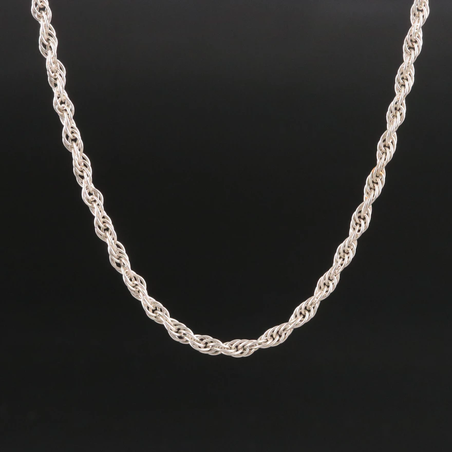 Sterling Rope Chain Necklace | EBTH