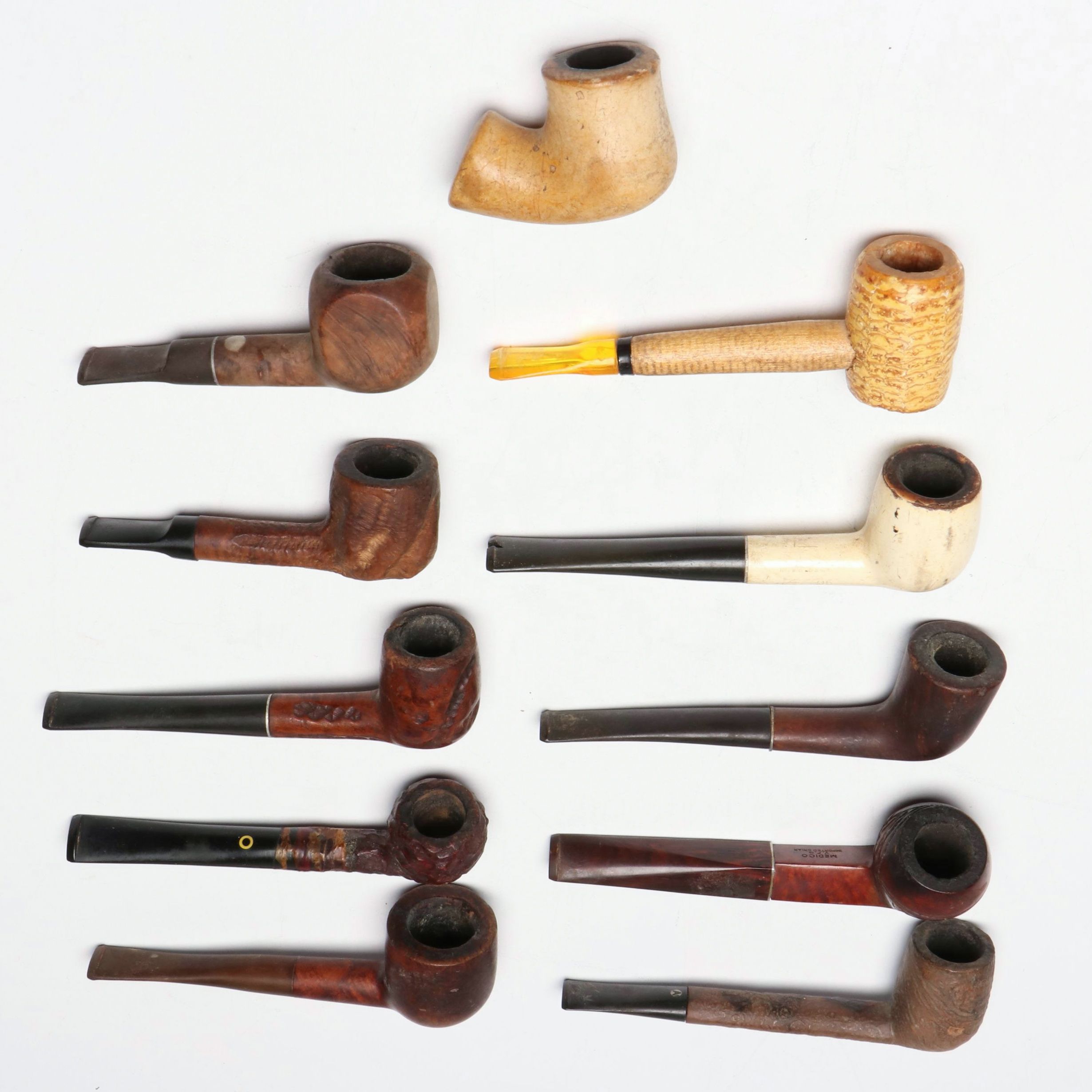 Medico Carved with Meerschaum and Other Briar Tobacco Pipes