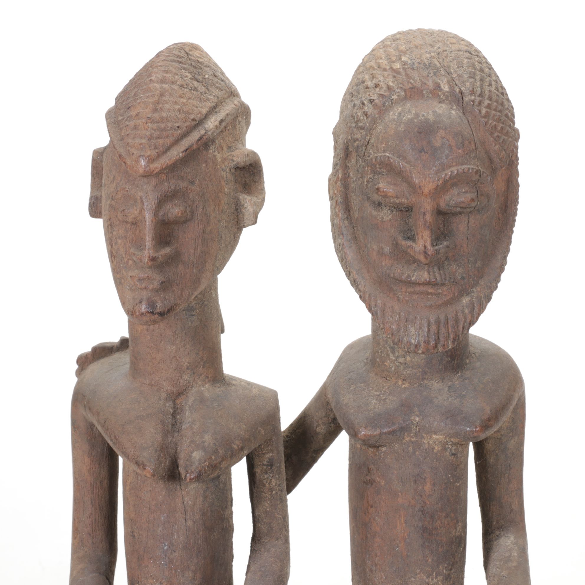 West Africa Dogon Ancestral or Primordial Couple Wood Carving