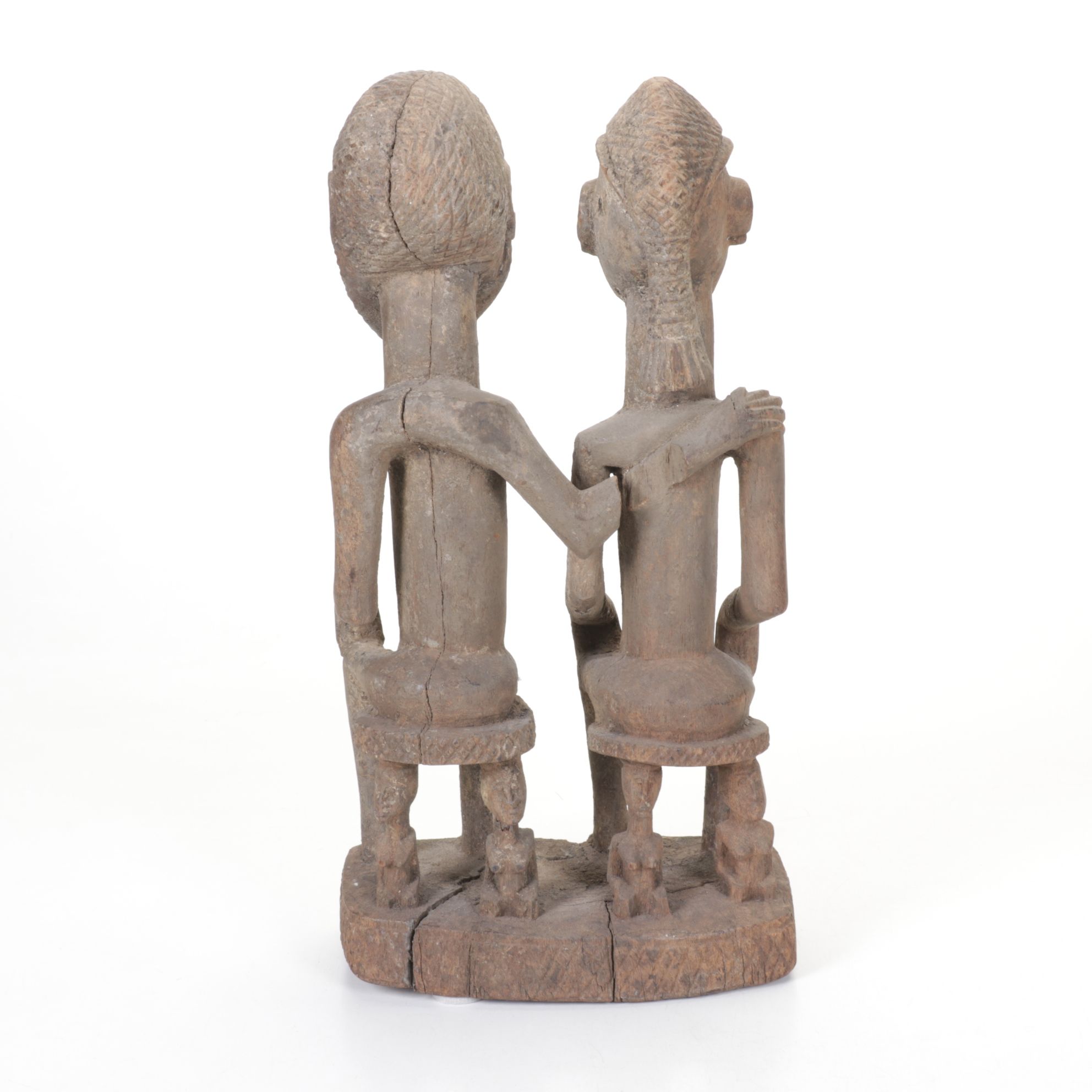 West Africa Dogon Ancestral or Primordial Couple Wood Carving