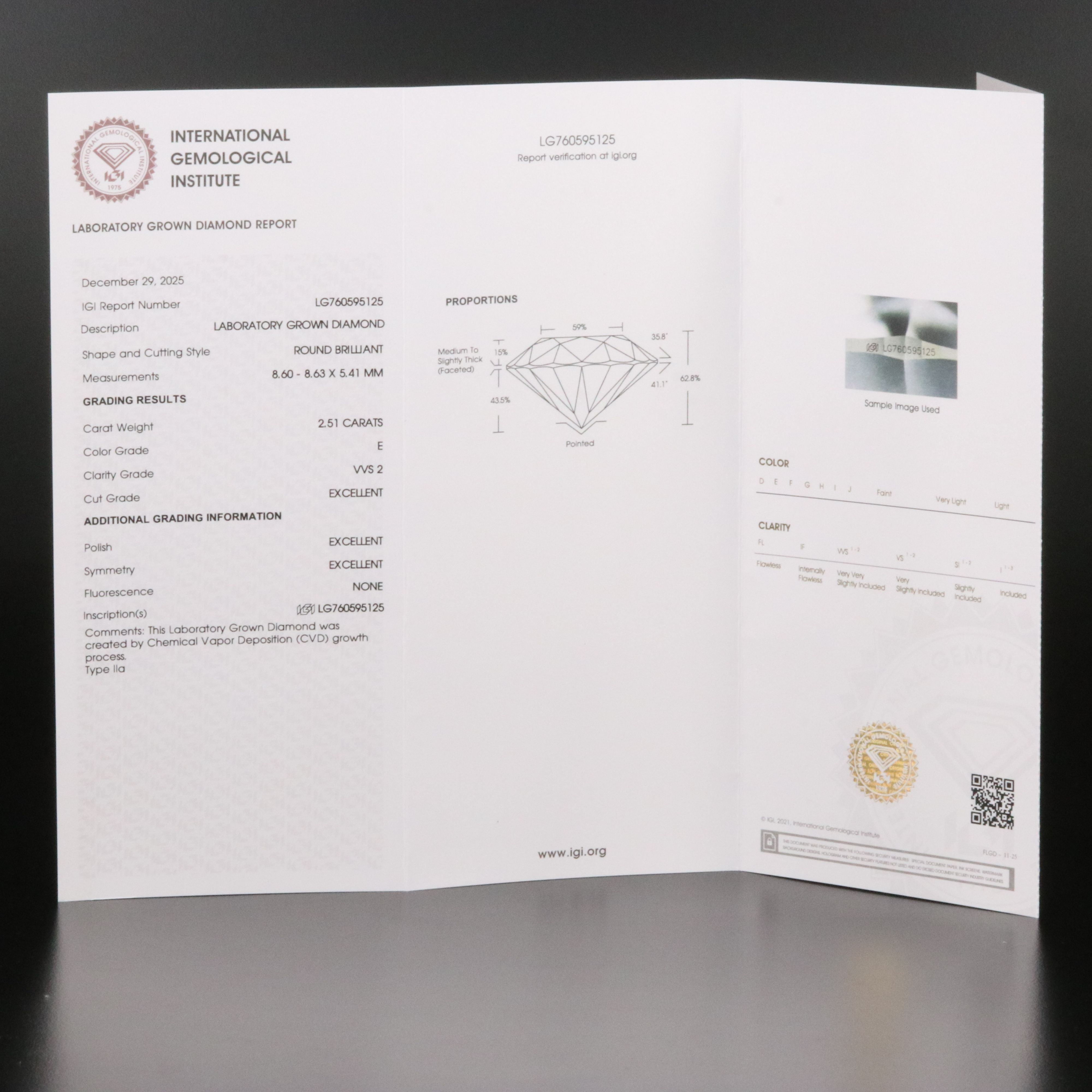 14K 5.02 CTW Lab Grown Diamond Stud Earrings with IGI Reports