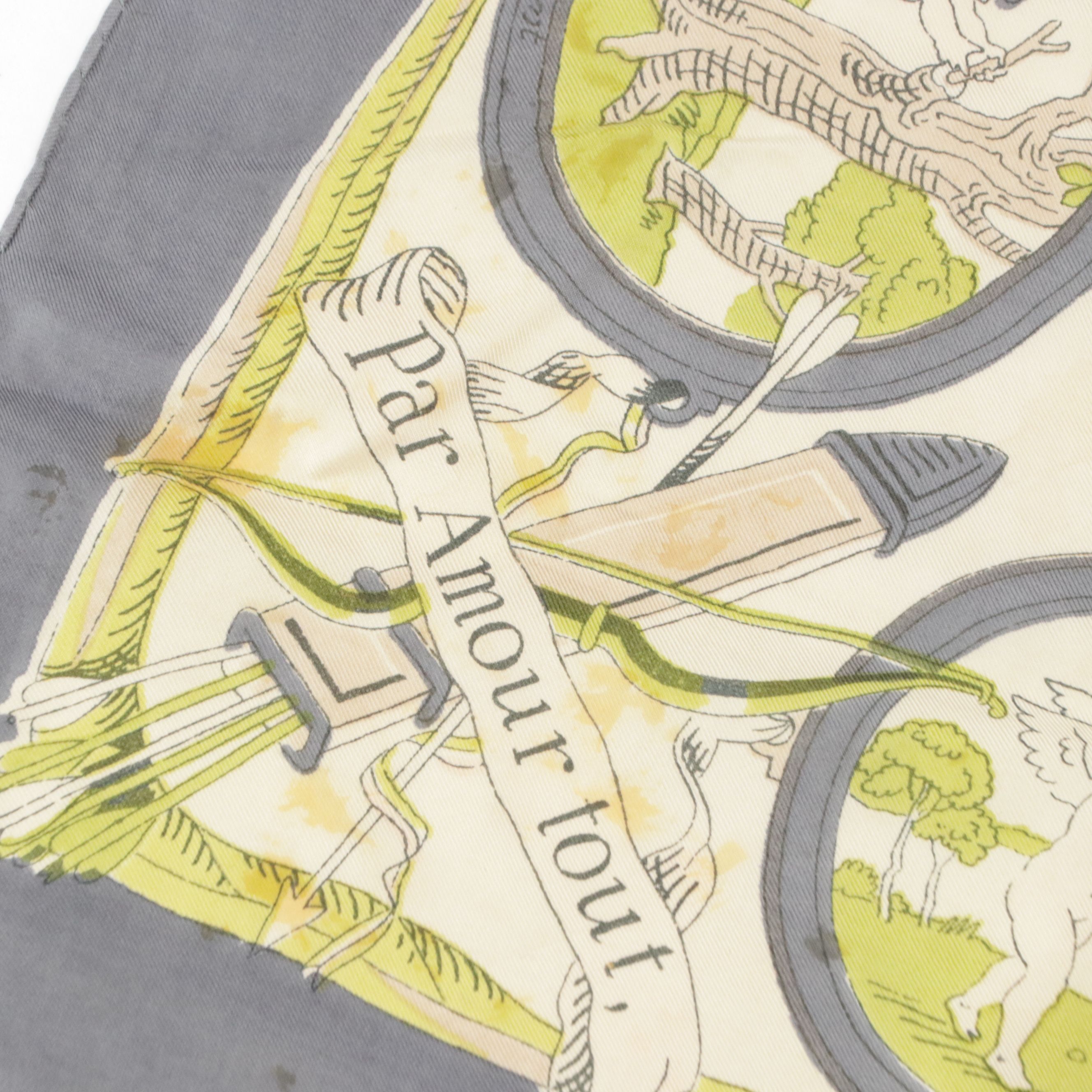 Hermès "Par Tout Amour" Scarf 90 in Silk Twill with Box